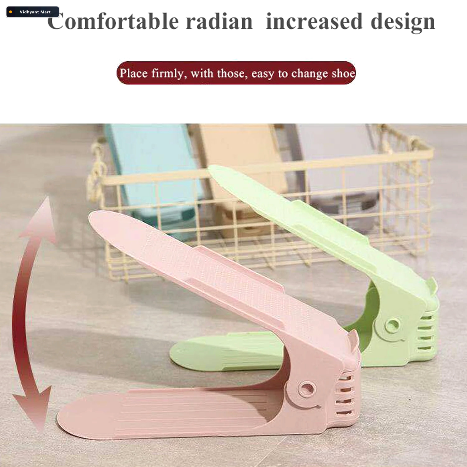 Vidhyant Mart Adjustable Shoe Organizer Folding Space Saver Velv 3