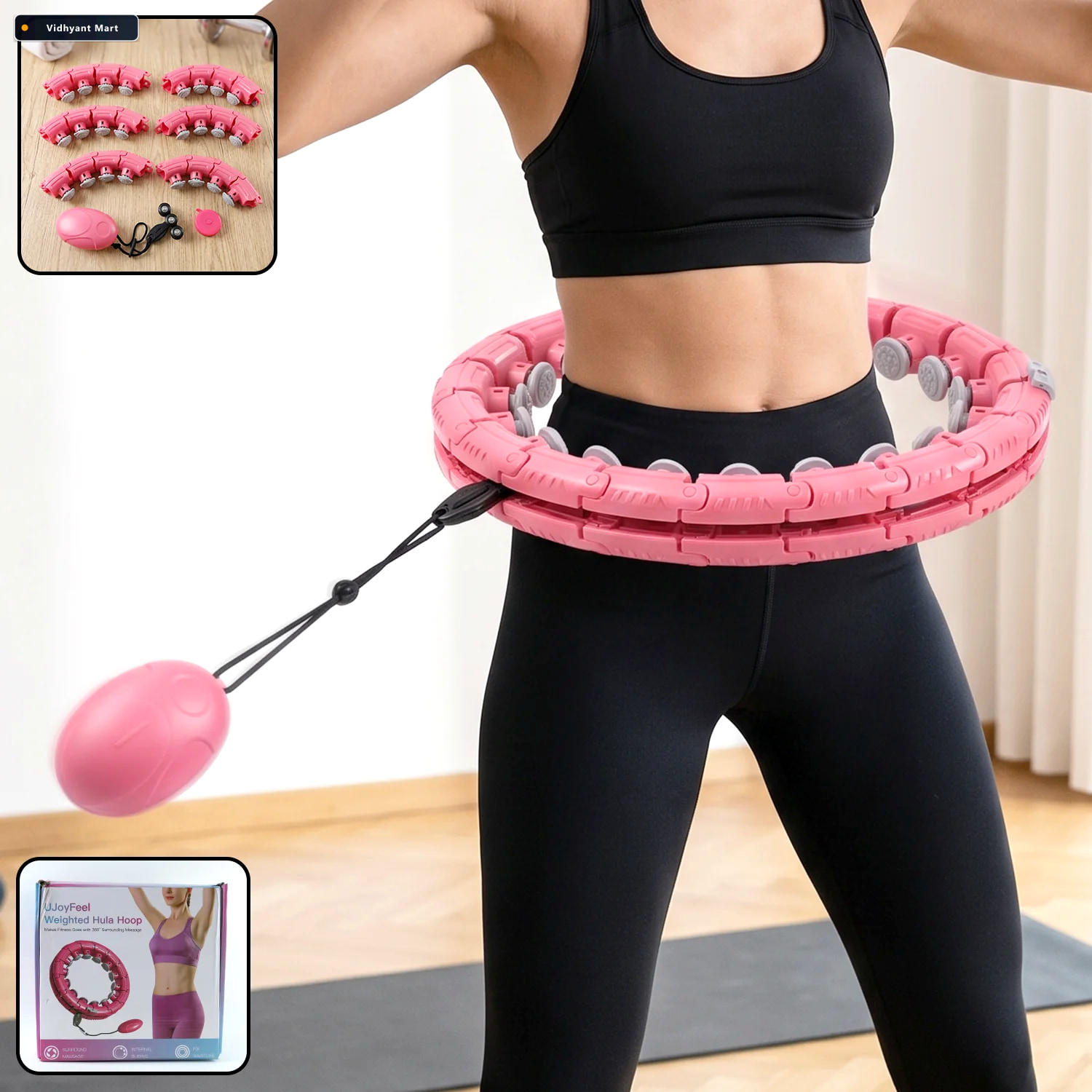 Vidhyant Mart Adjustable Smart Weighted Hula Hoop With Massage B 1