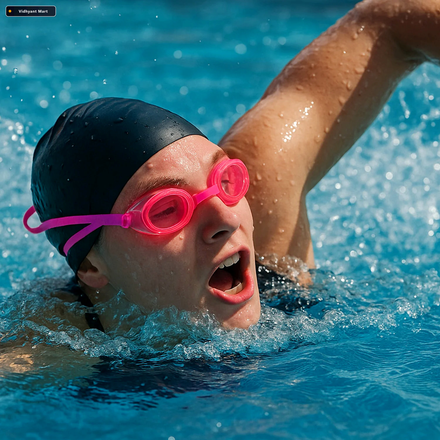 Vidhyant Mart Adjustable Swimming Goggles For Kids Clear Vision 4