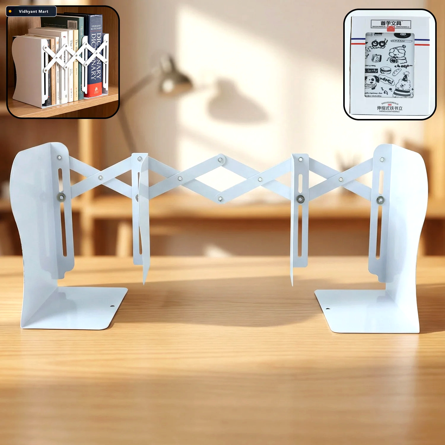 Vidhyant Mart Adjustable Telescope Iron Desk Book Stand Expandab 1