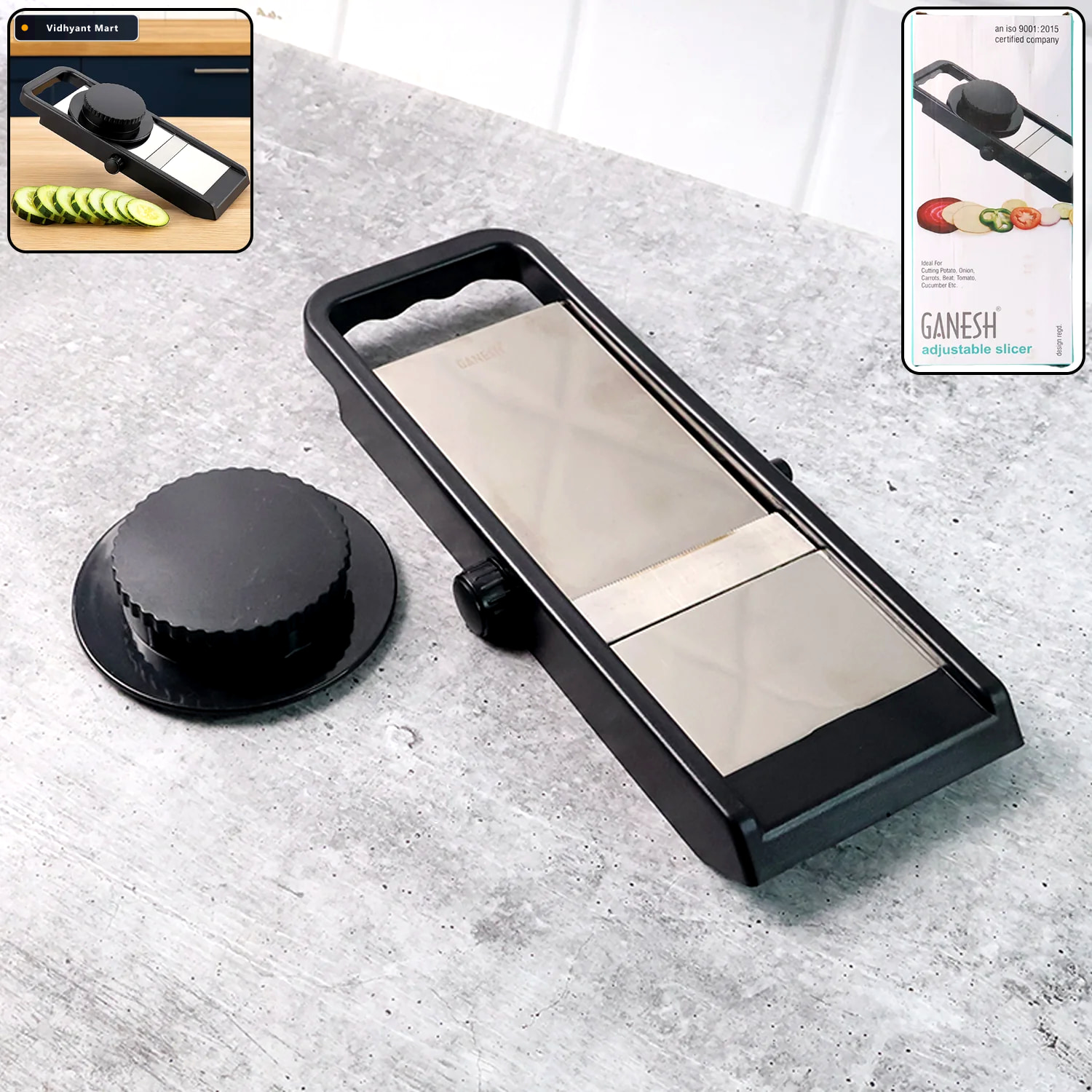 Vidhyant Mart Adjustable Vegetable Slicer Sharp Stainless Steel 1