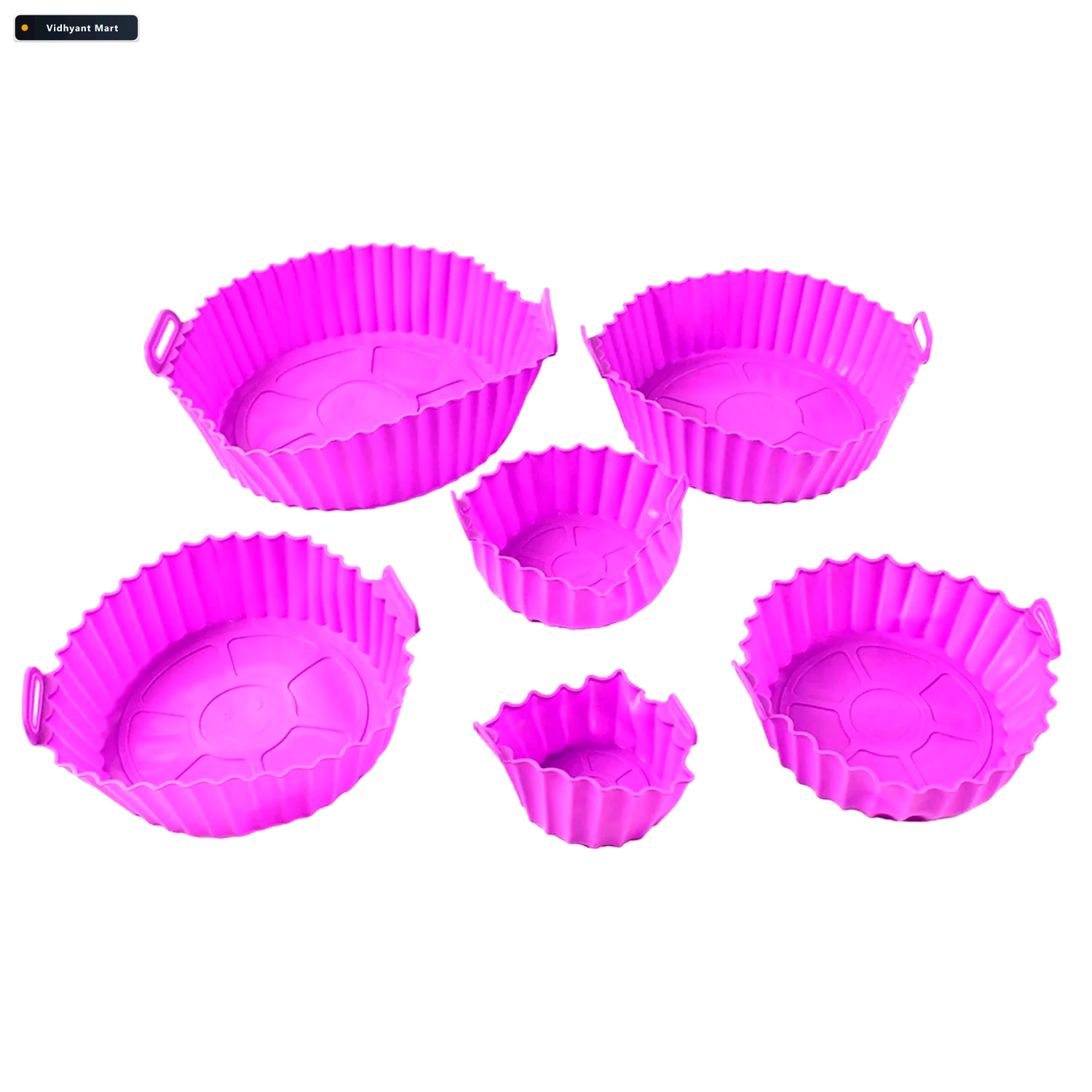 Vidhyant Mart Air Fryer Silicone Pot With Handles Reusable 6 Pc 4