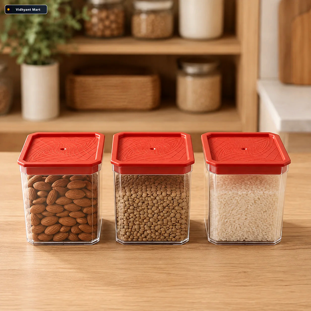Vidhyant Mart Airtight Food Storage Container Set 3 Pieces 350 M 1