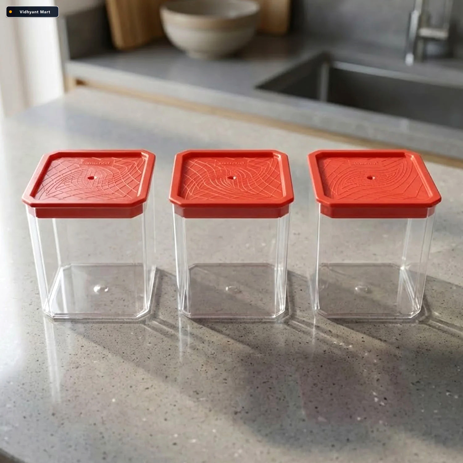 Vidhyant Mart Airtight Food Storage Container Set 3 Pieces 350 M 2