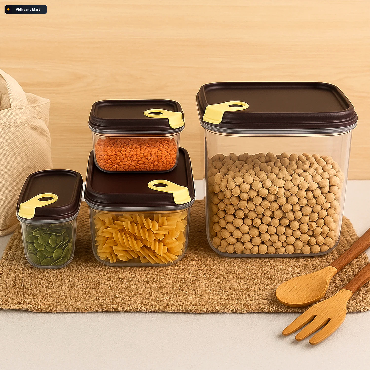 Vidhyant Mart Airtight Food Storage Container Set 4 Pc Vacuum Se 1