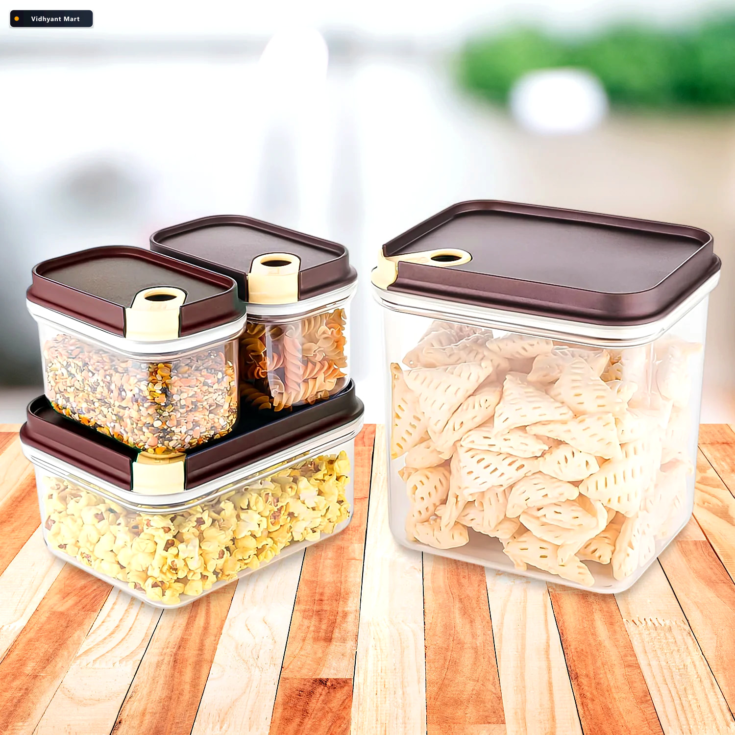 Vidhyant Mart Airtight Food Storage Container Set 4 Pc Vacuum Se 2