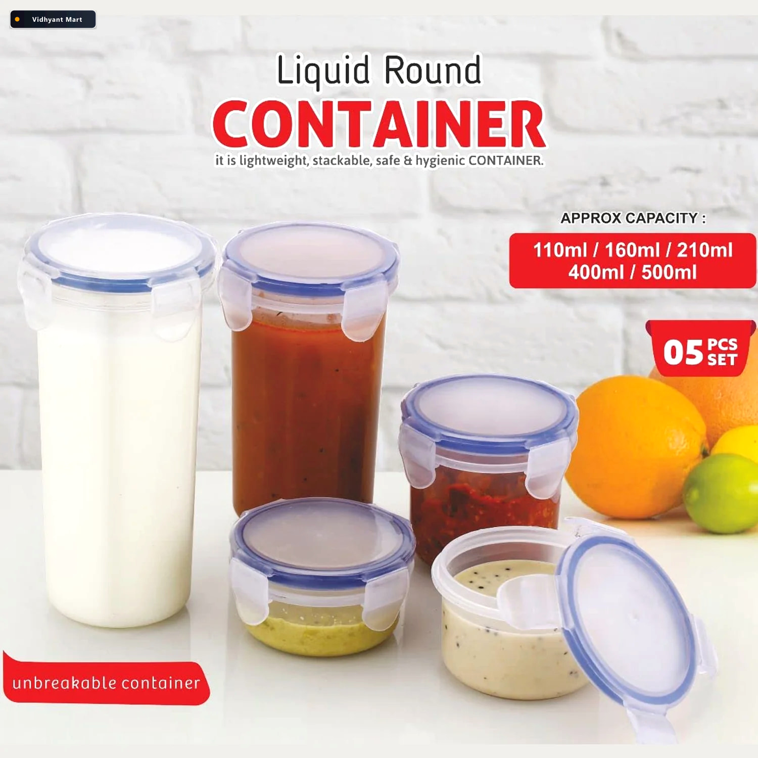 Vidhyant Mart Airtight Food Storage Containers Leak Proof Set Or 2