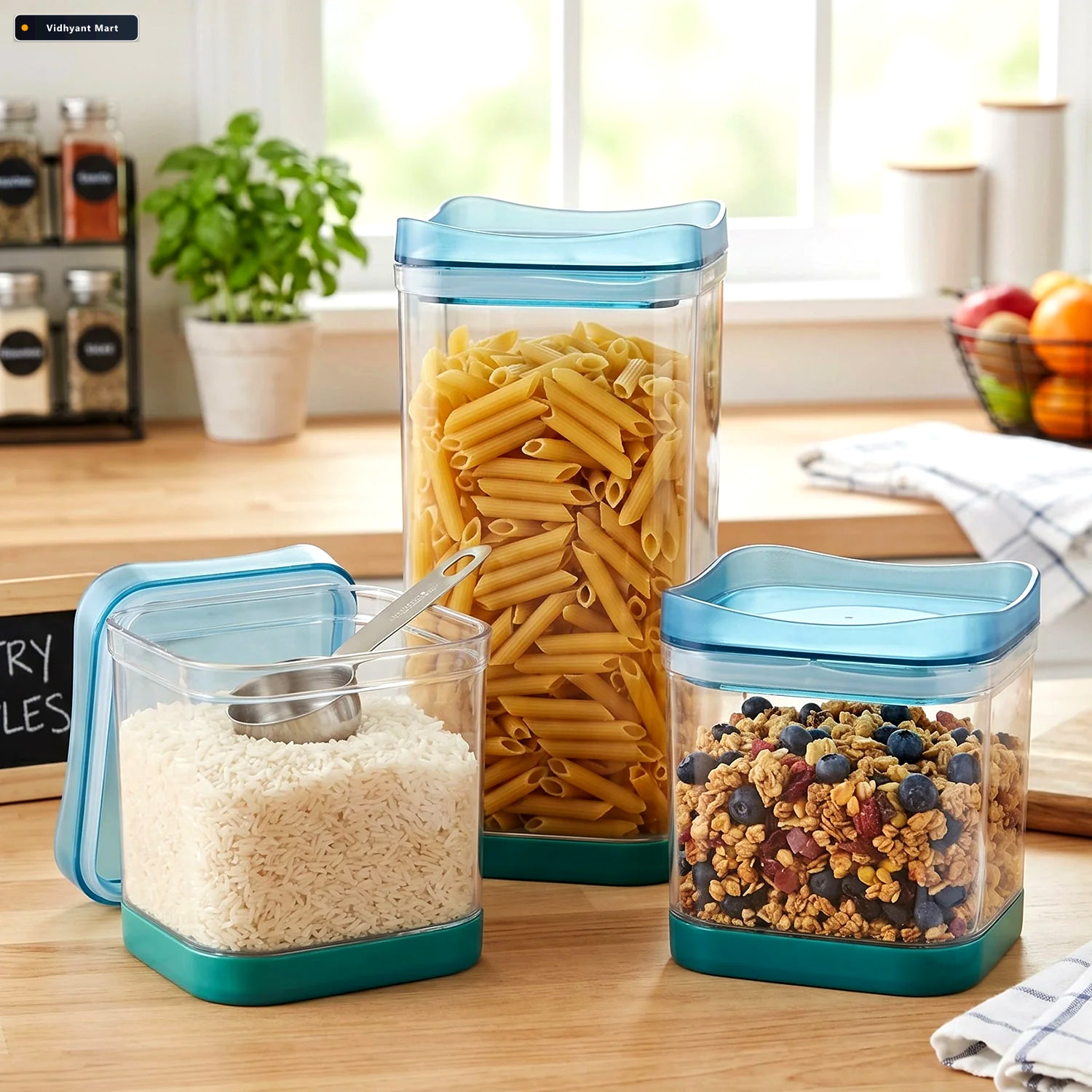 Vidhyant Mart Airtight Food Storage Containers Space Saving Leak 3