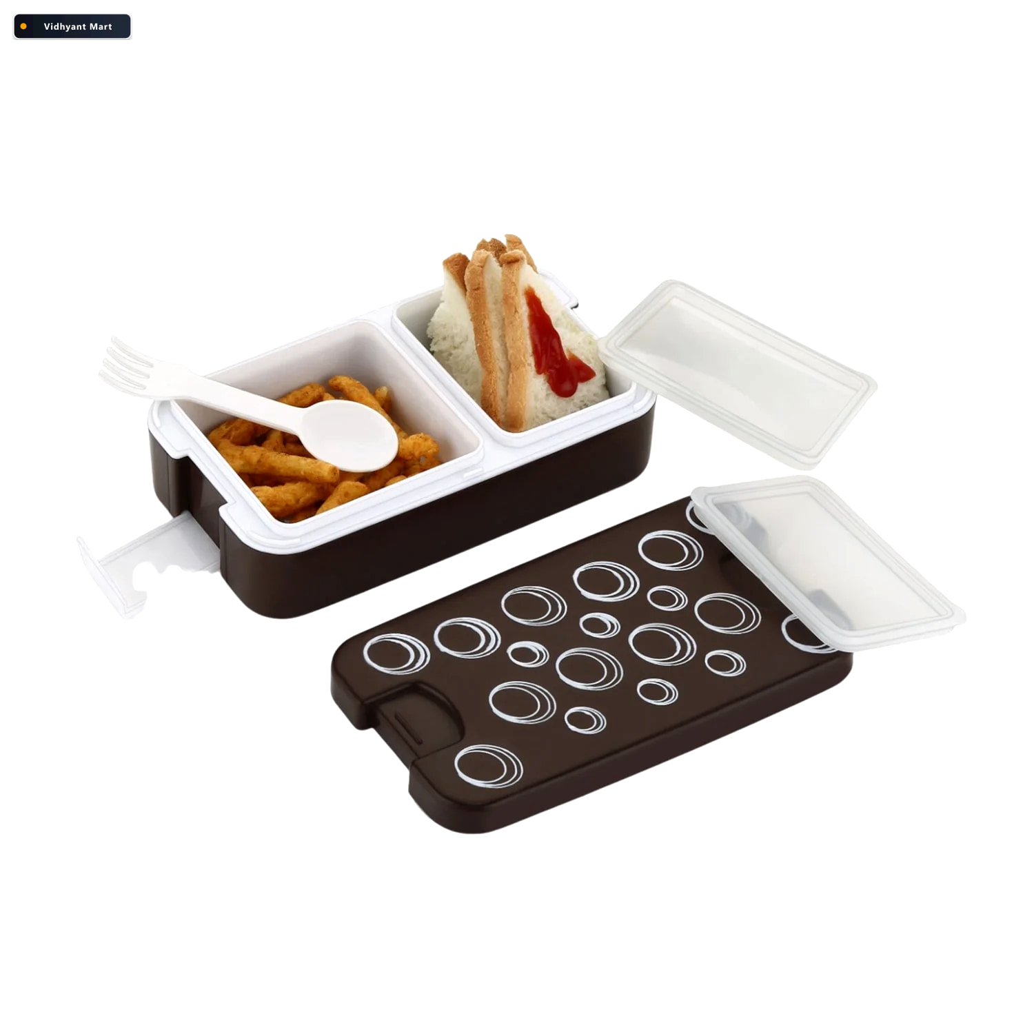 Vidhyant Mart Airtight Lunch Box 2 Compartment Leak Proof Lunchi 4