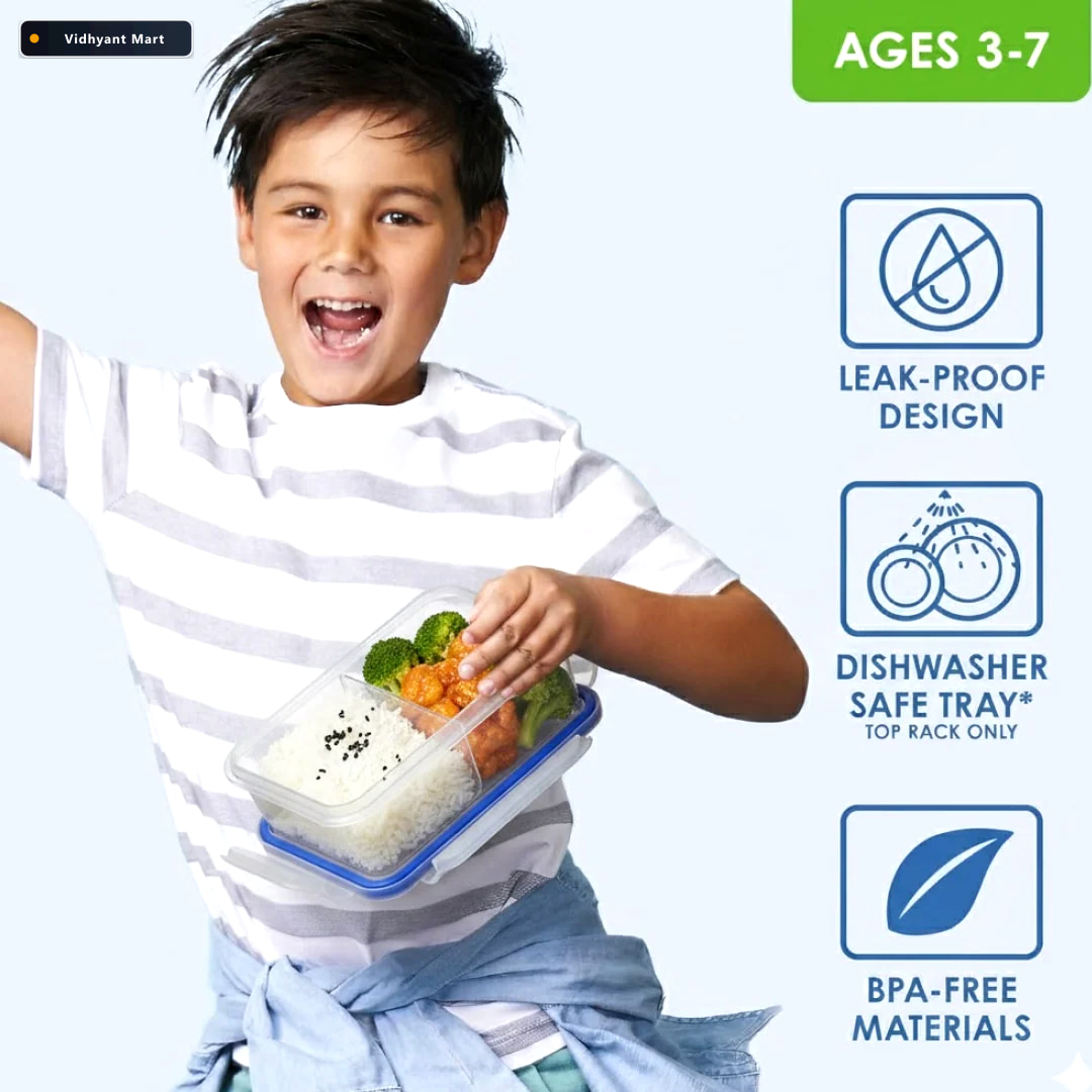 Vidhyant Mart Airtight Lunch Box 4 Side Lock Bpa Free Lunchie Bu 4