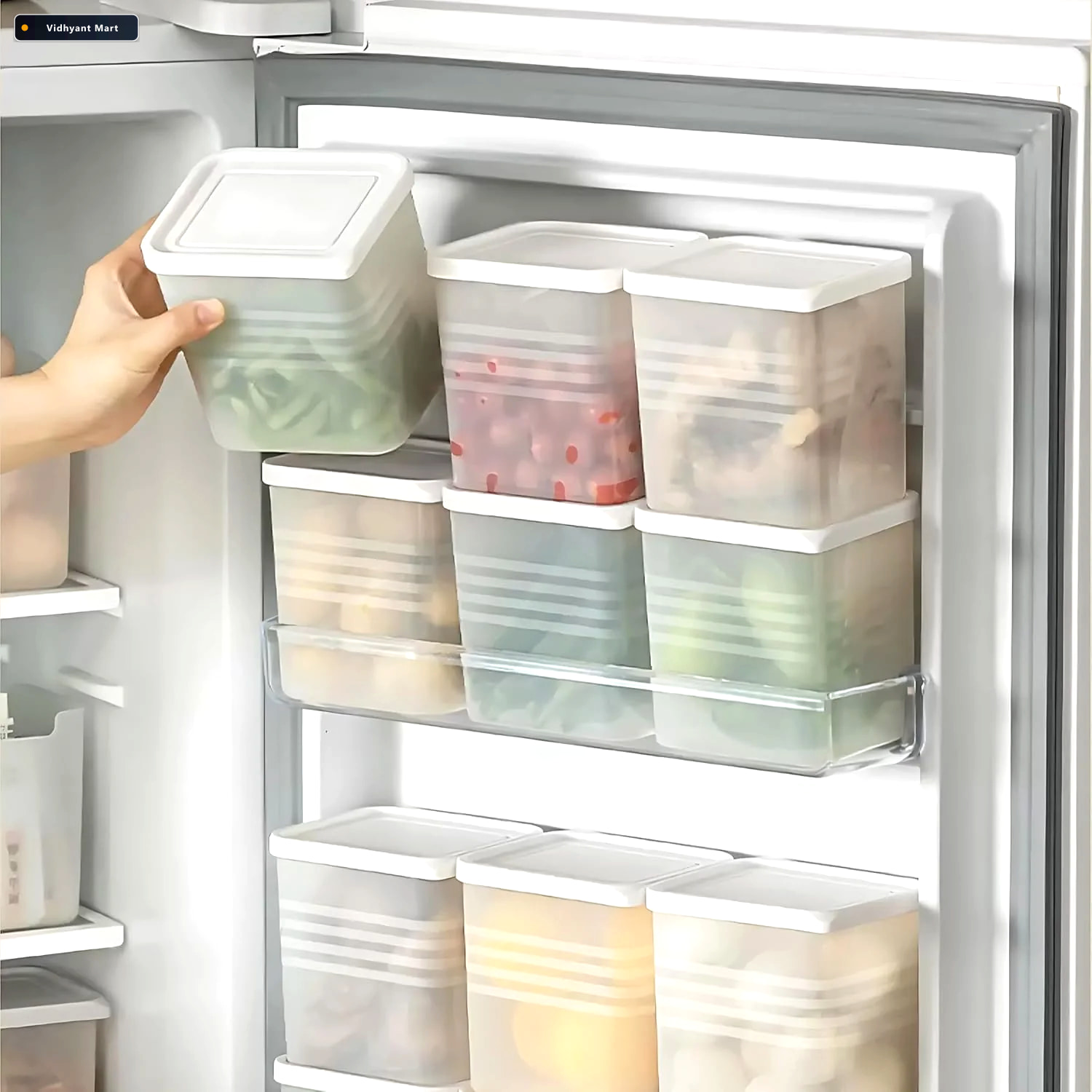Vidhyant Mart Airtight Square Plastic Food Storage Container Set 2