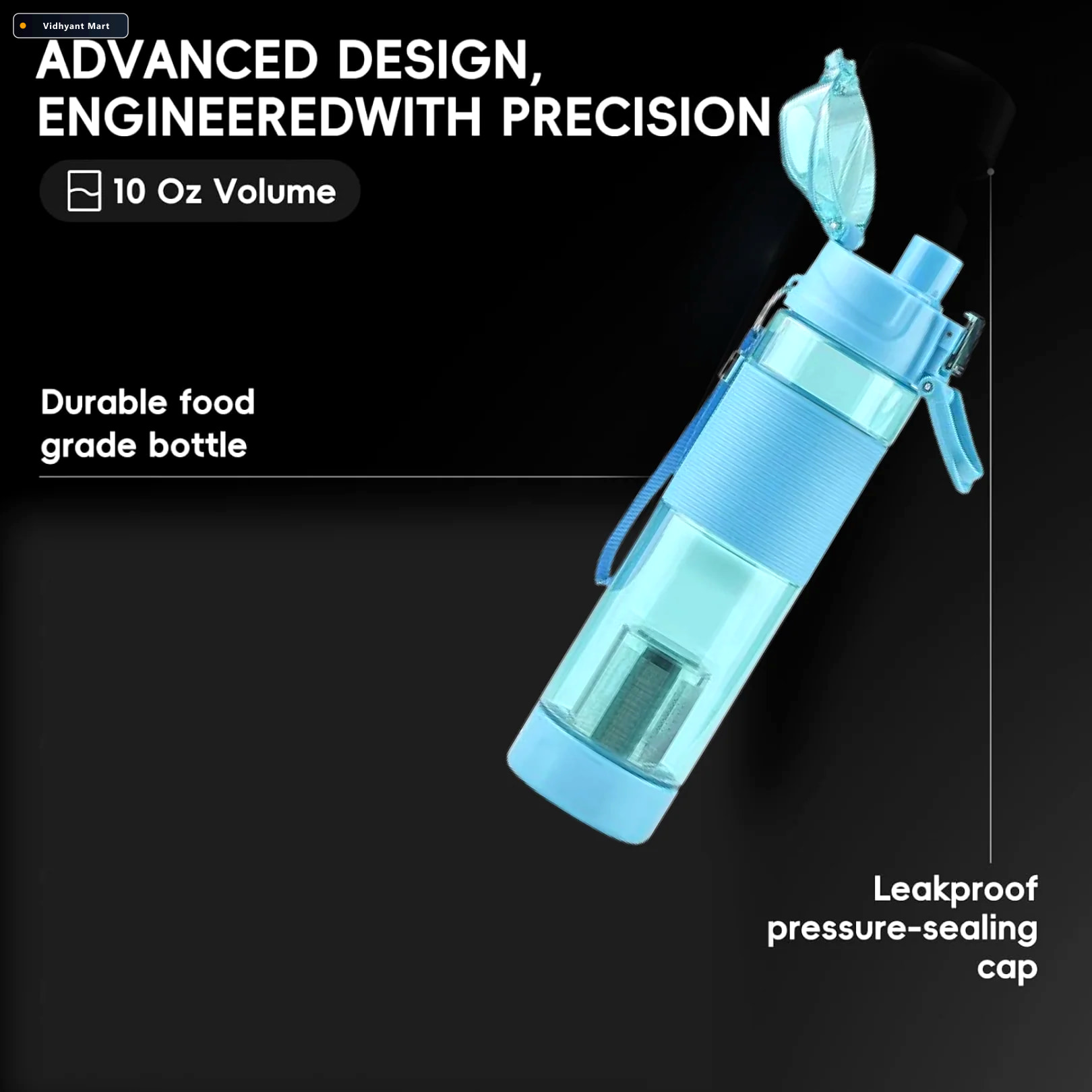 Vidhyant Mart Alkaline Water Bottle Food Grade Plastic Portable 3