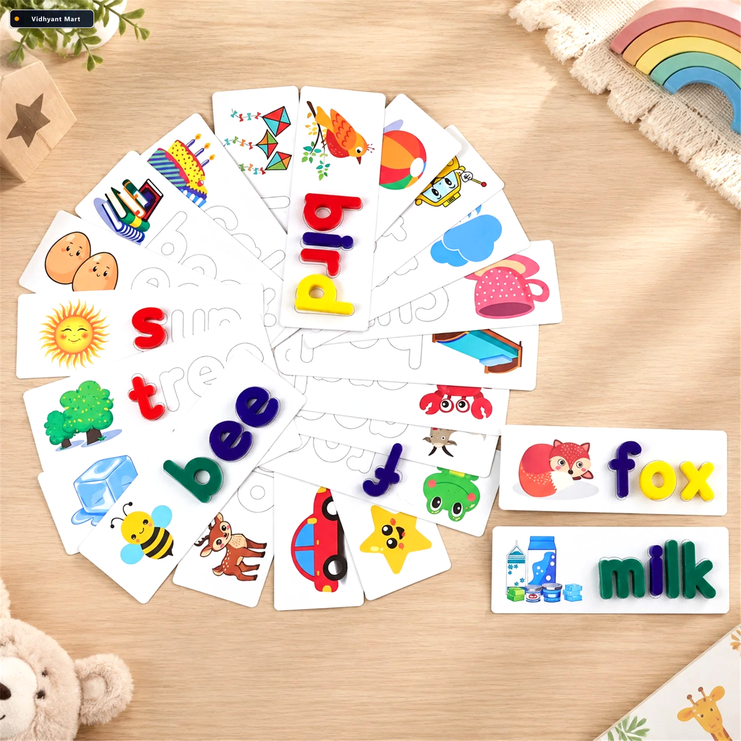 Vidhyant Mart Alphabet Word Puzzle Cards With Lowercase Letters 1