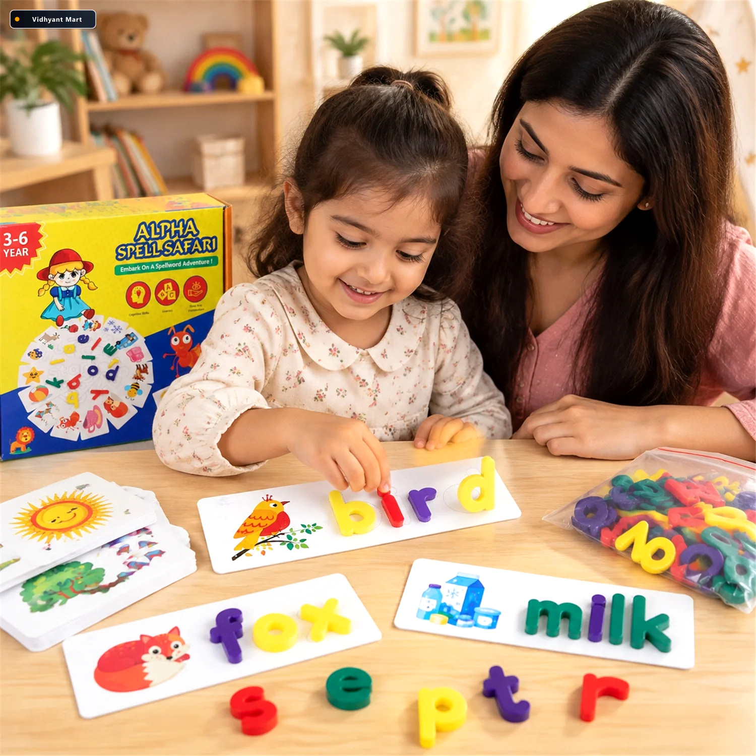 Vidhyant Mart Alphabet Word Puzzle Cards With Lowercase Letters 2