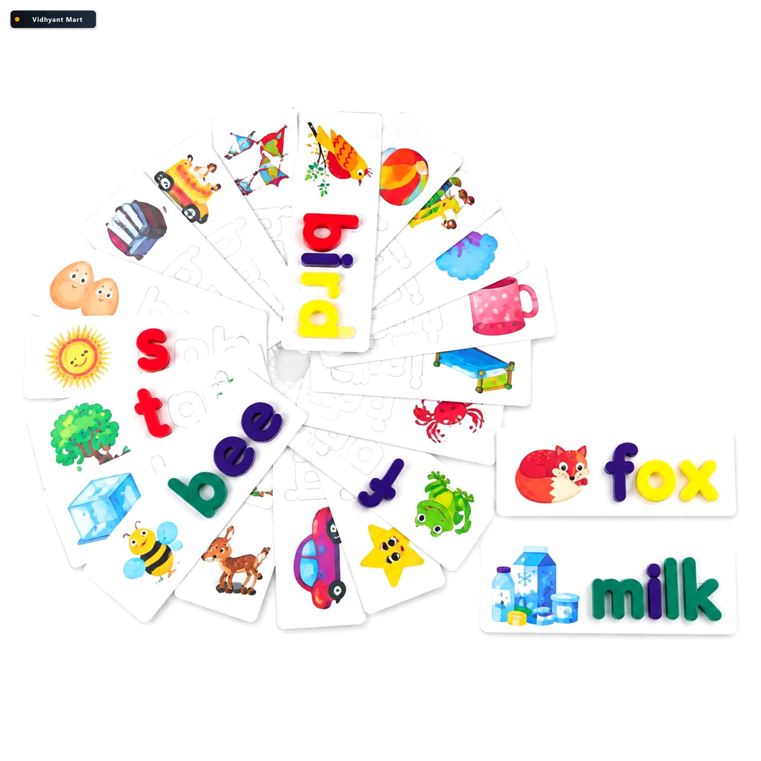 Vidhyant Mart Alphabet Word Puzzle Cards With Lowercase Letters 4
