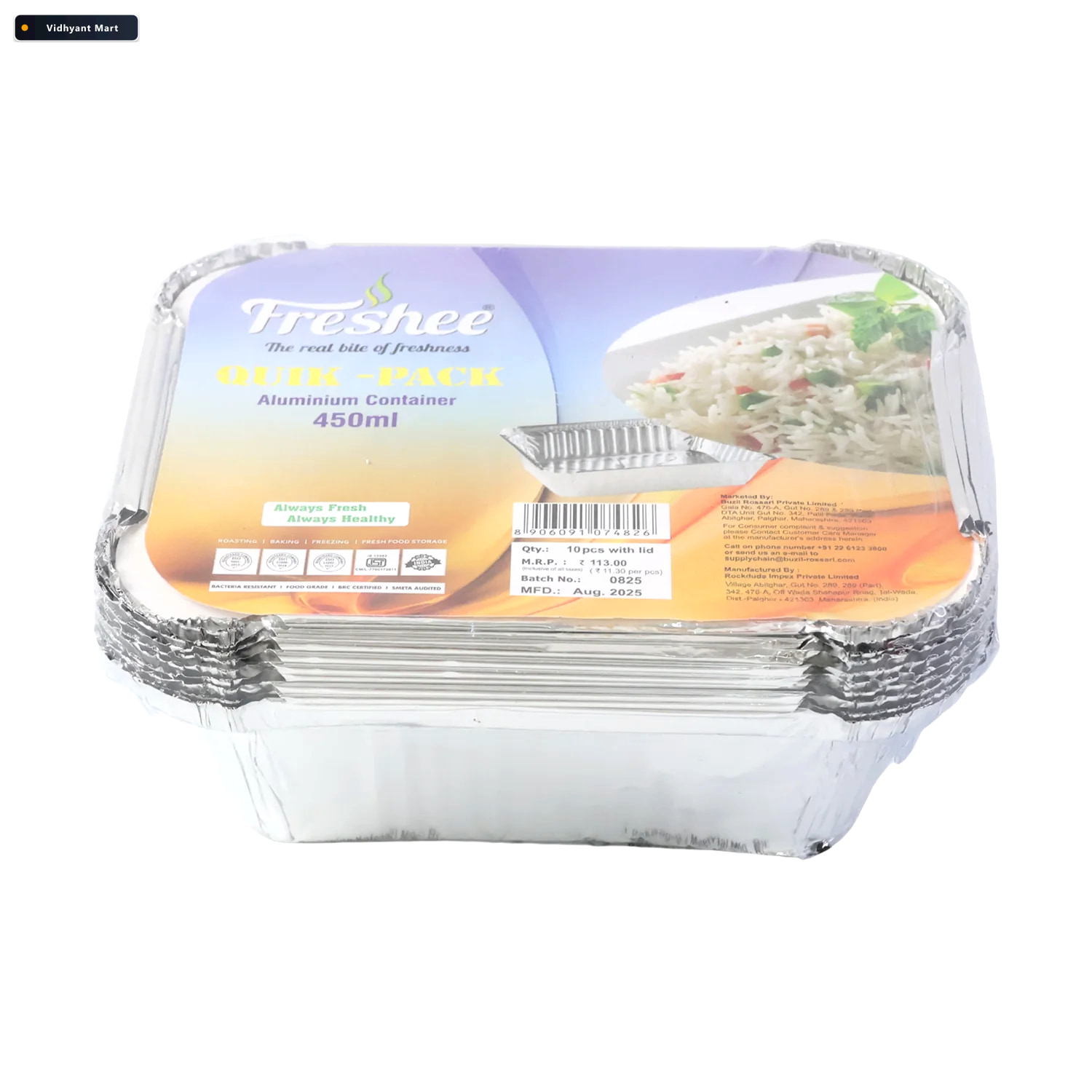 Vidhyant Mart Aluminium Food Container With Lid 450 Ml Leak Resi 4