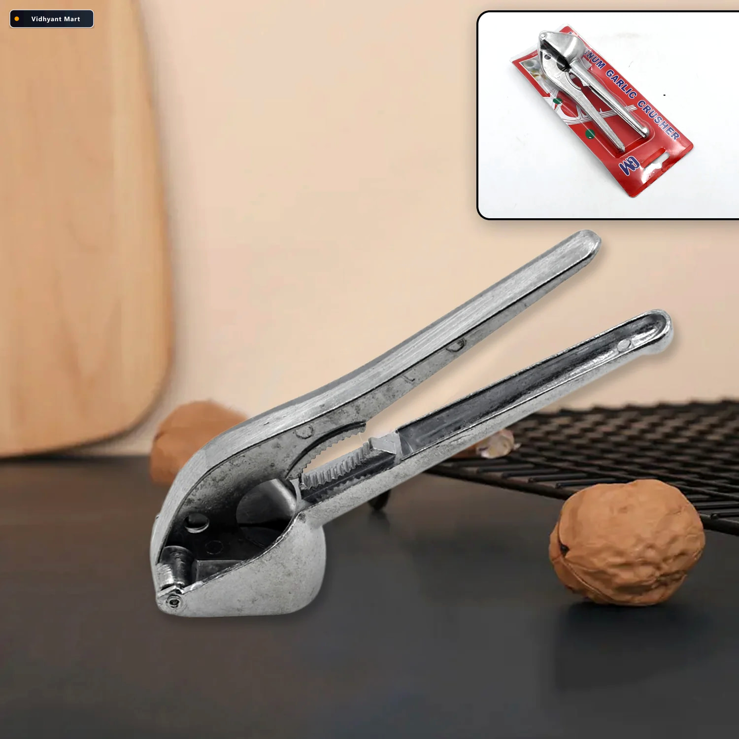 Vidhyant Mart Aluminum Garlic Press Easy To Use Kitchen Tool Too 2