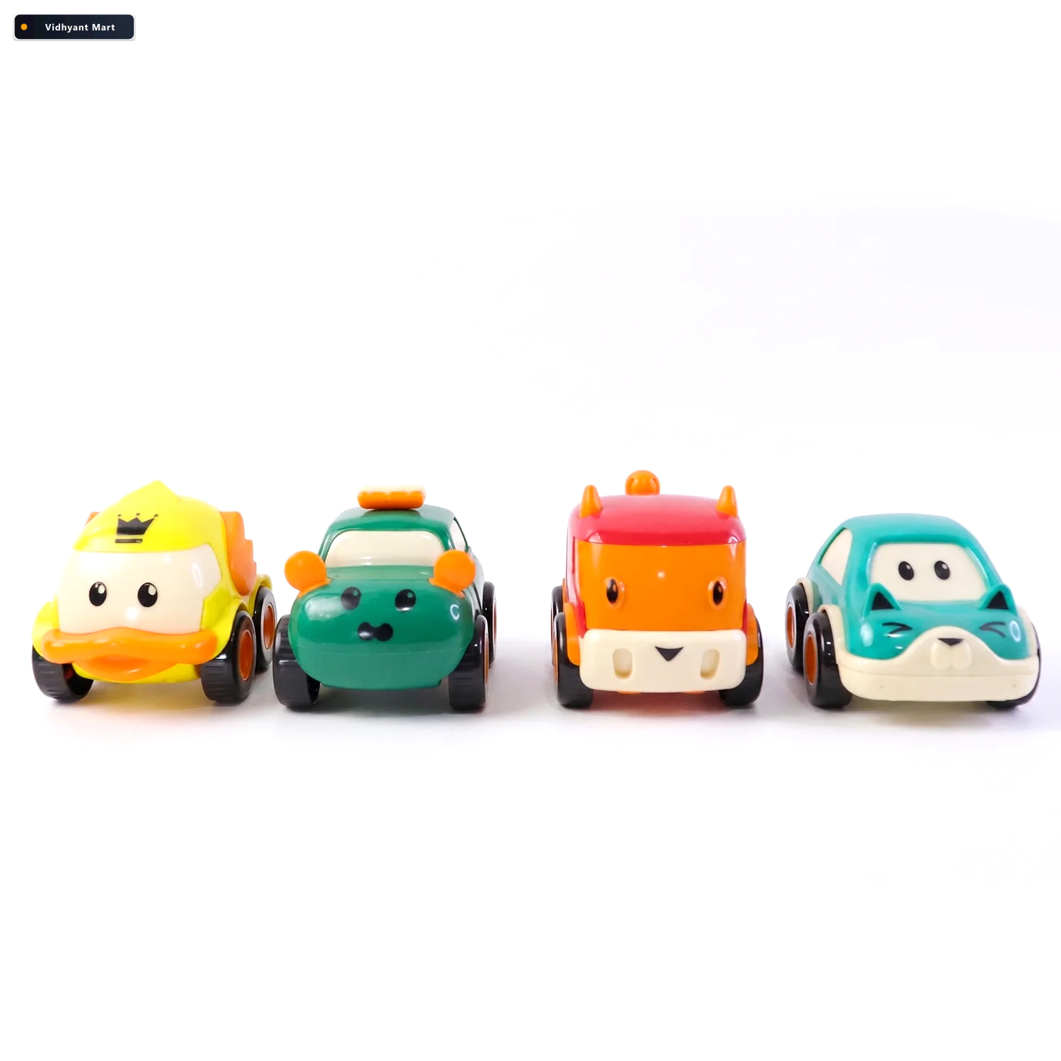 Vidhyant Mart Animal Cartoon Pull Back Toy Car Set 4 Vibrant Min 3