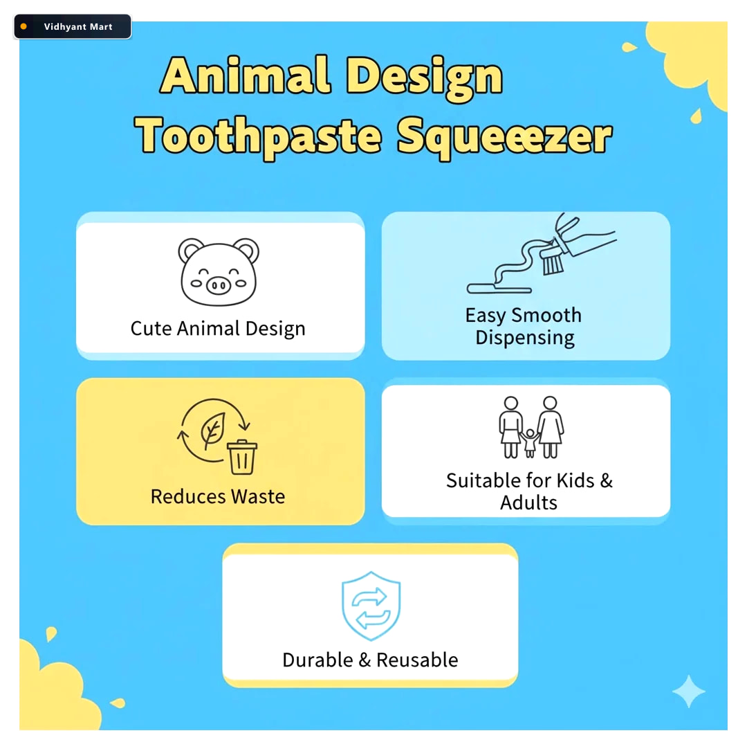 Vidhyant Mart Animal Toothpaste Tube Squeezer Easy And Eco Frien 5