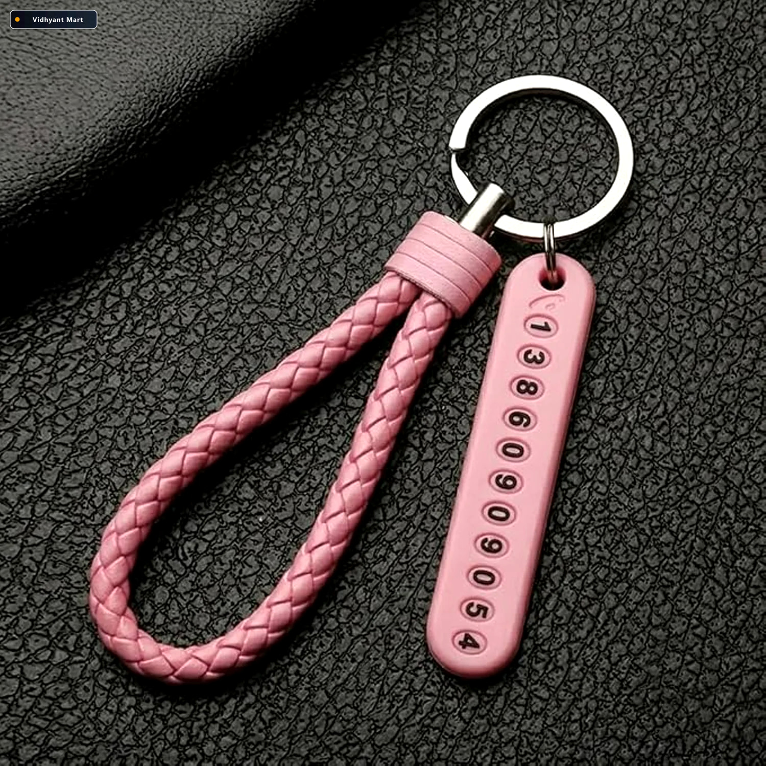 Vidhyant Mart Anti Lost Keychain With Number Keyword And Braided 2