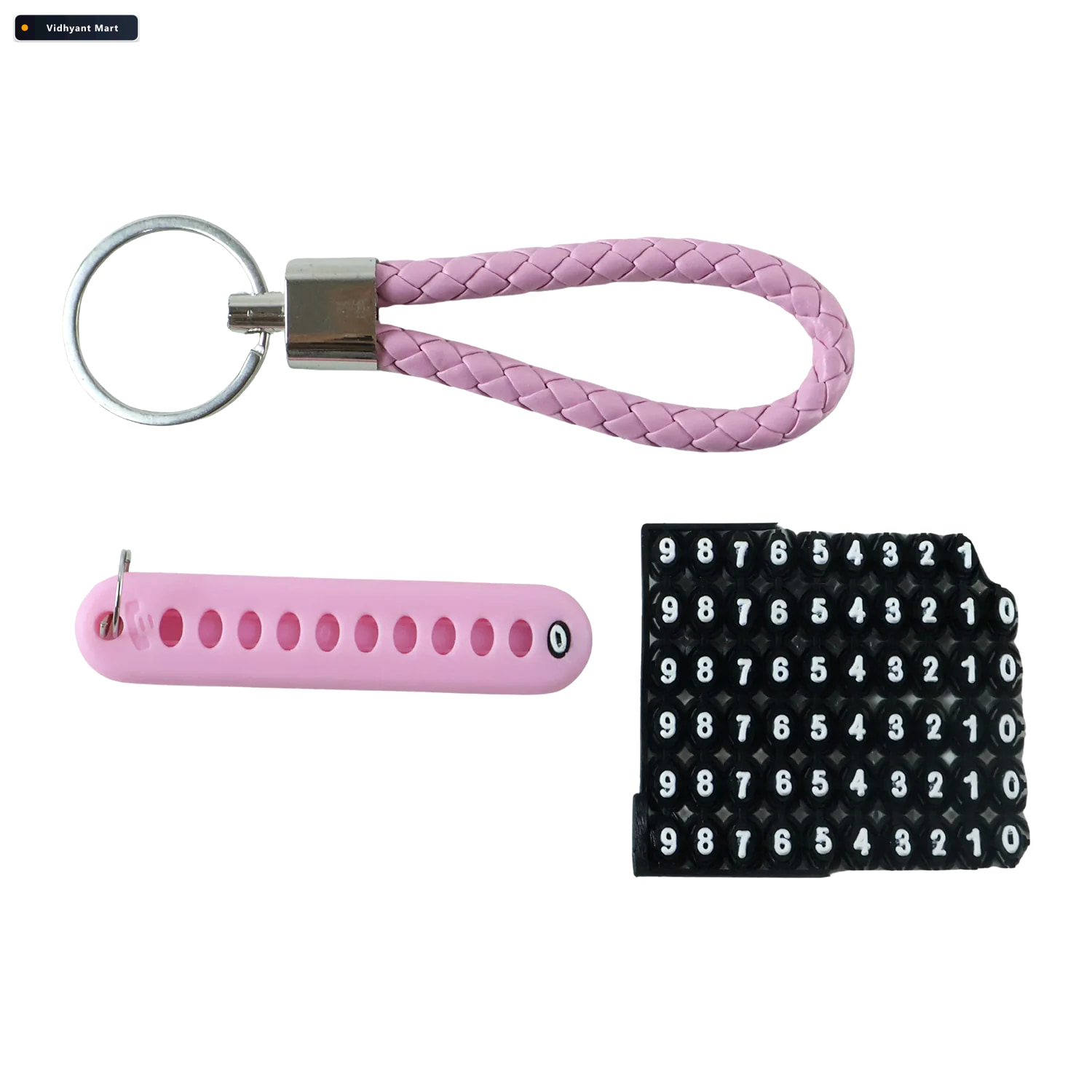 Vidhyant Mart Anti Lost Keychain With Number Keyword And Braided 4