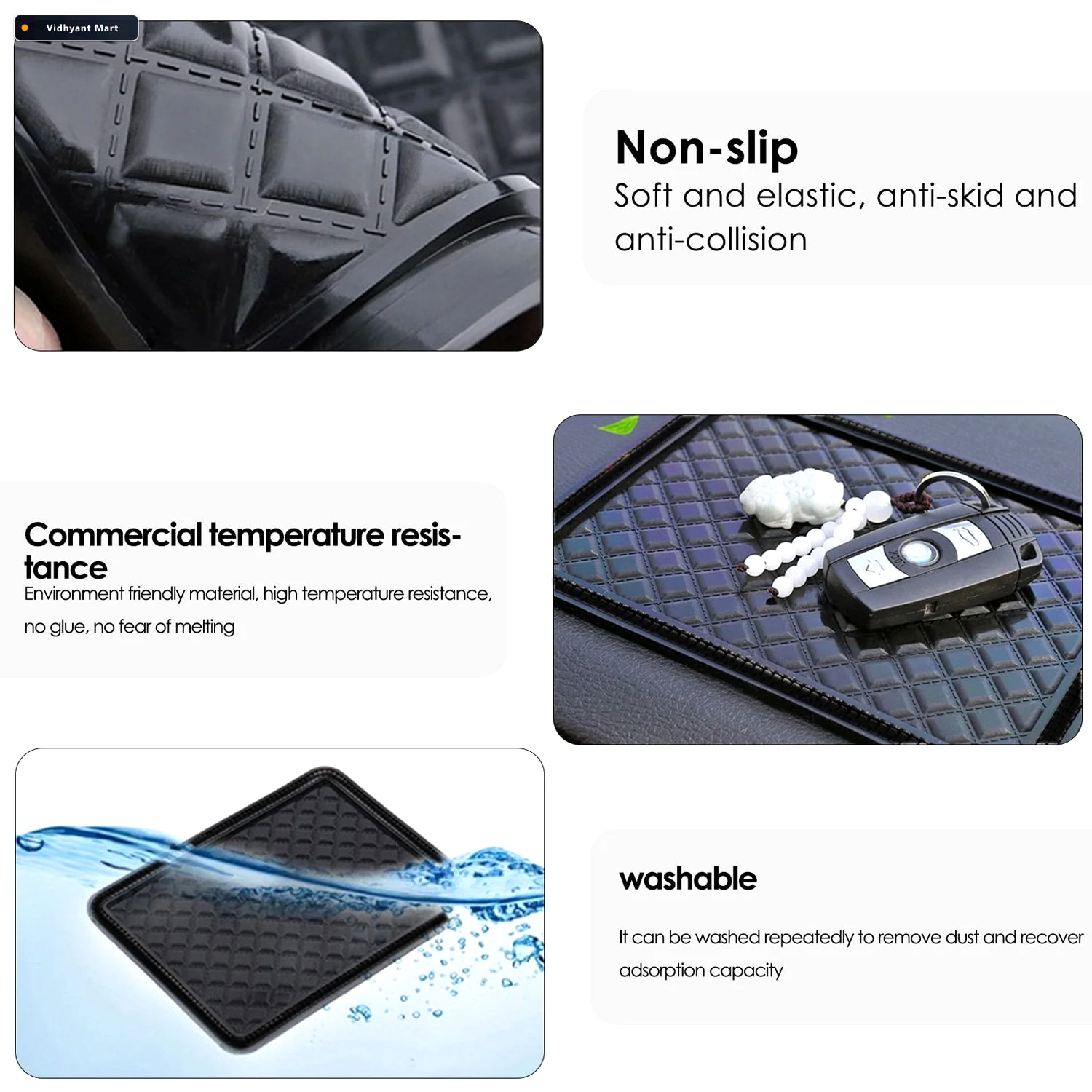 Vidhyant Mart Anti Skid Mat Universal Non Slip Grip For Car Home 2