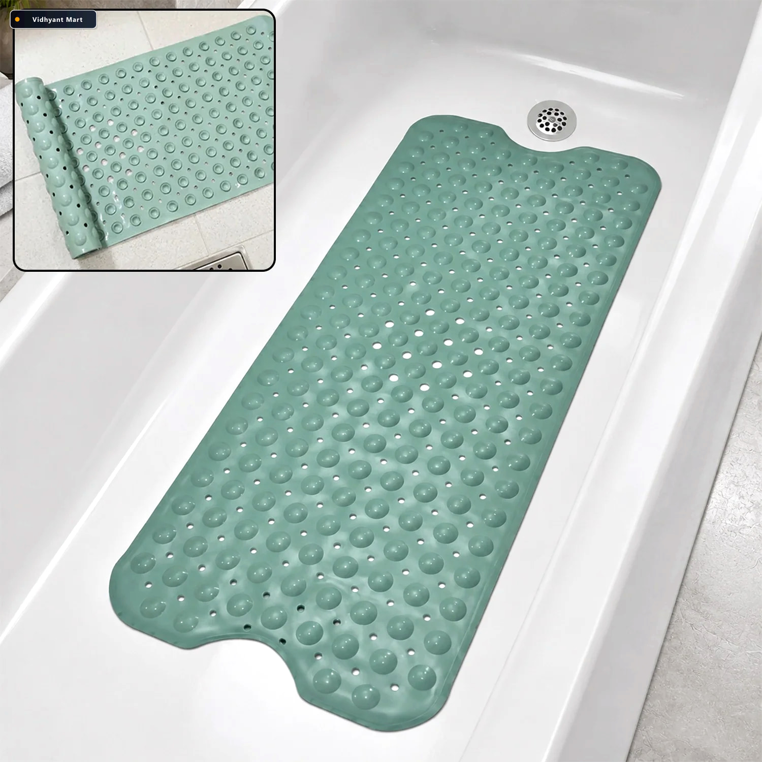 Vidhyant Mart Anti Slip Bath Mat With Suction Cups For Bathroom 1