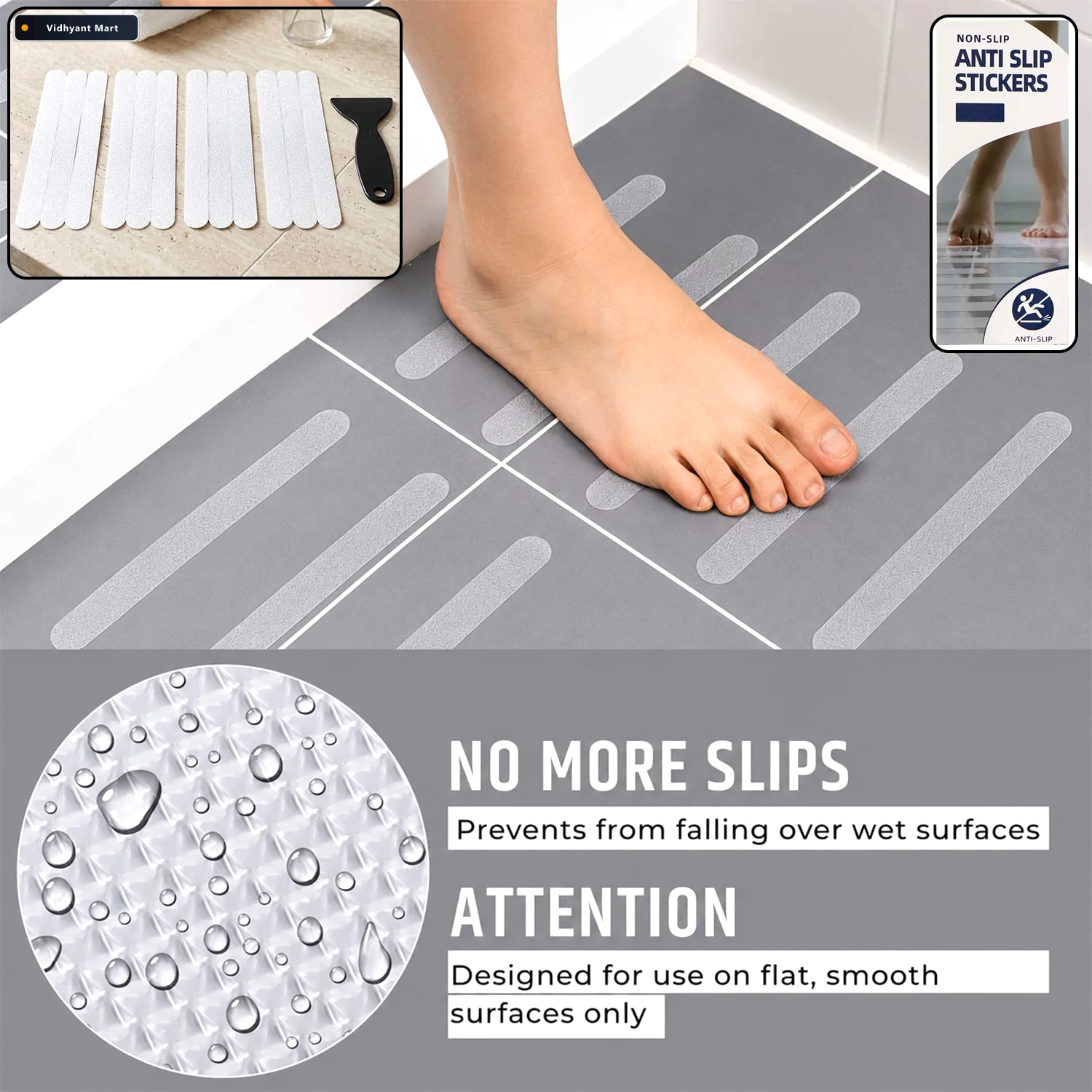 Vidhyant Mart Anti Slip Bath Strips Safe Bathing With Invisible 1