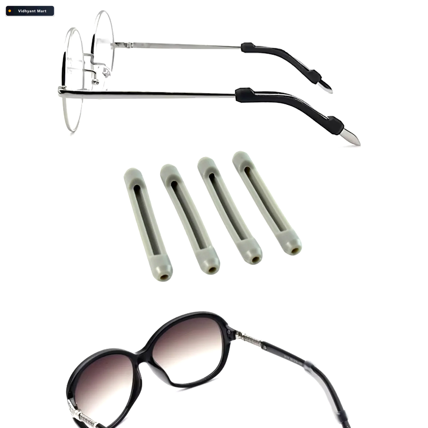 Vidhyant Mart Anti Slip Eyeglass Temple Tip Sleeves Soft Comfort 2