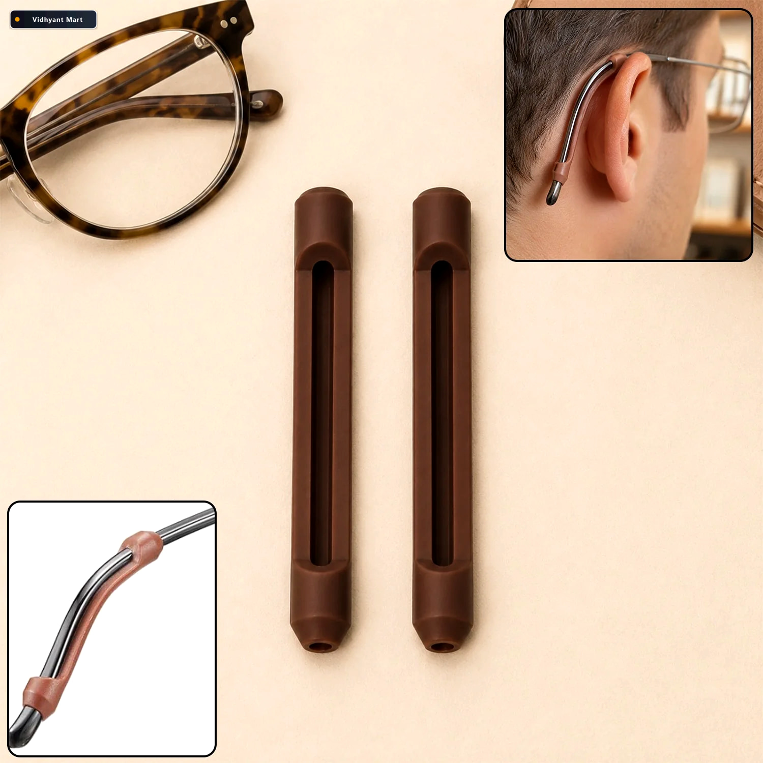 Vidhyant Mart Anti Slip Silicone Ear Hooks For Glasses Goggles 1