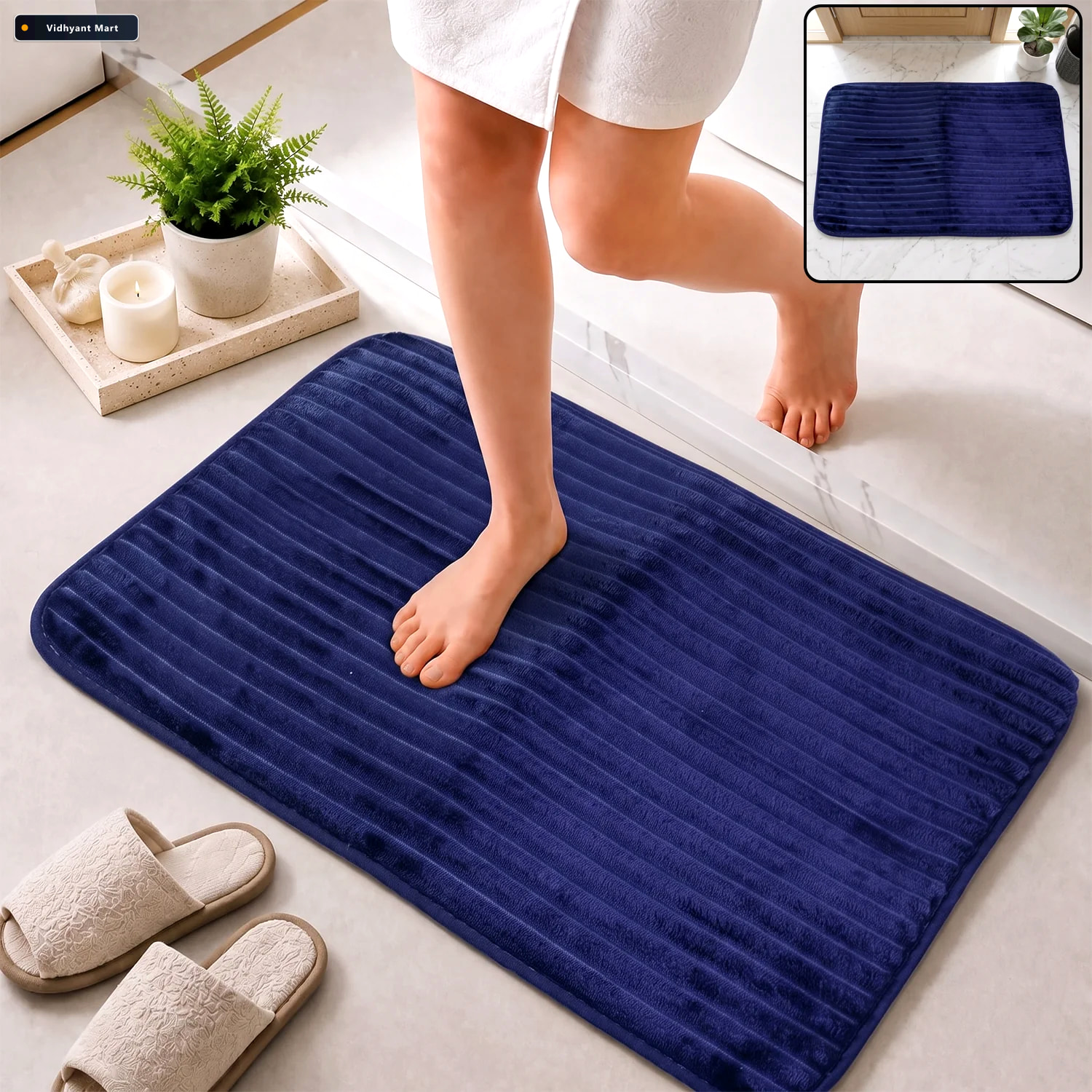 Vidhyant Mart Anti Slip Soft Carpet Mat 60 X 39 Cm Memory Foam B 1