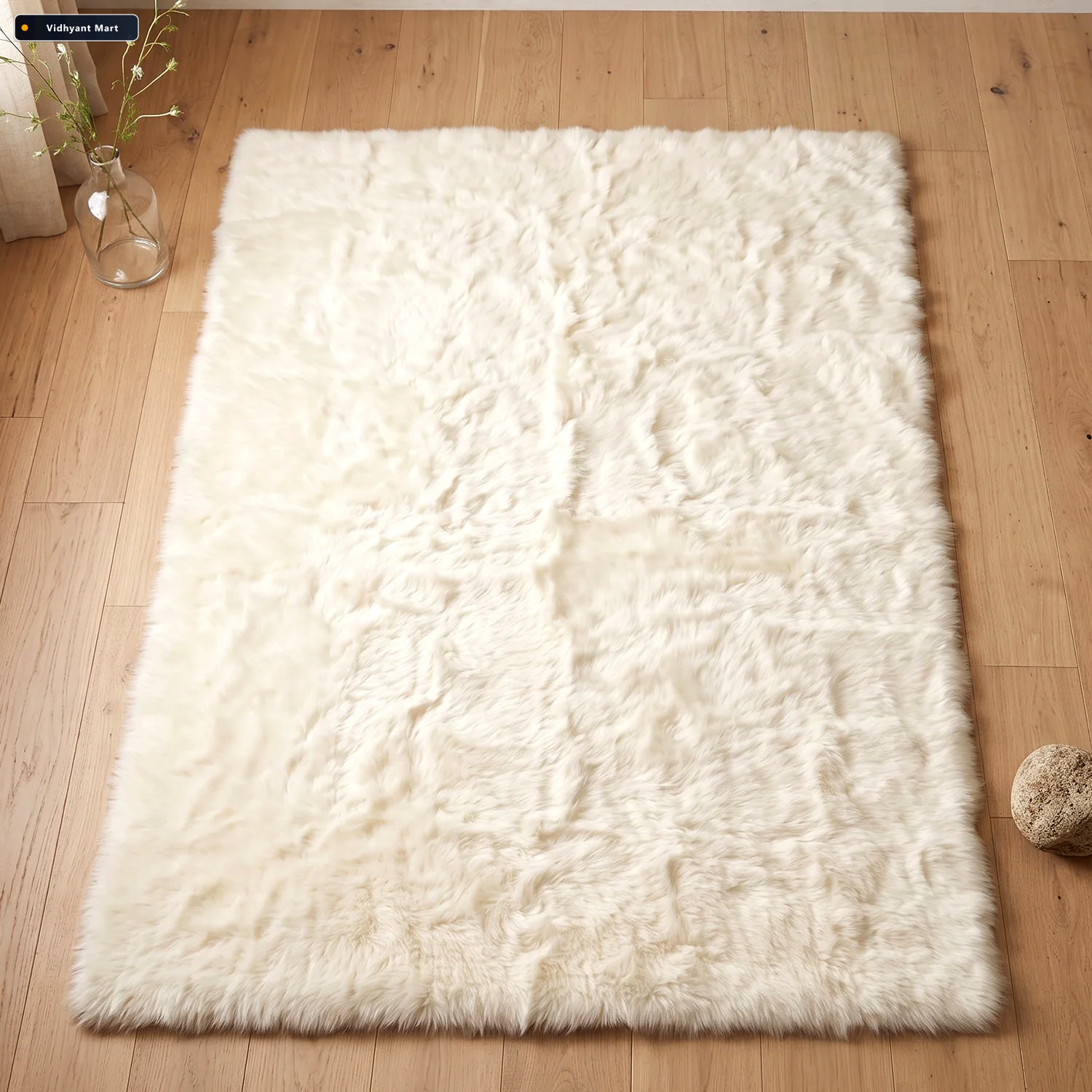 Vidhyant Mart Anti Slip Soft Fluffy Faux Fur Carpet Mat 92 X 56 2