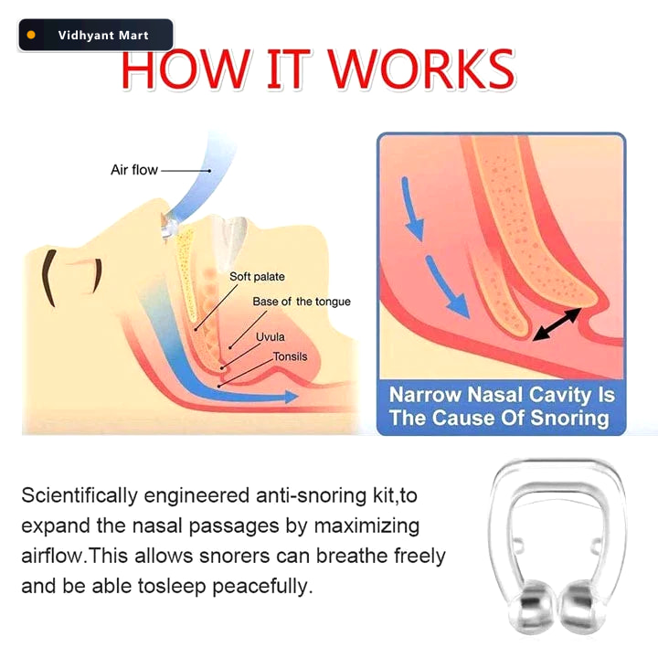 Vidhyant Mart Anti Snoring Device Comfortable Nose Clip For Bett 4