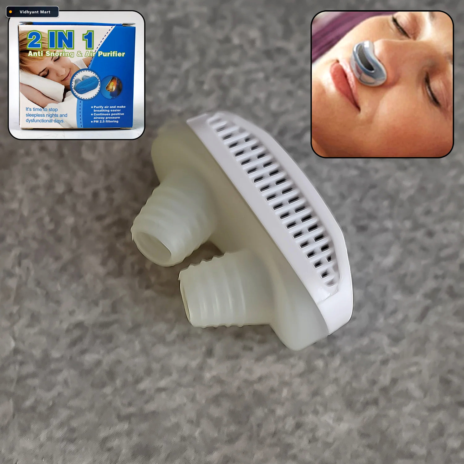 Vidhyant Mart Anti Snoring Nose Clip 2 In 1 Air Purifier Device 1
