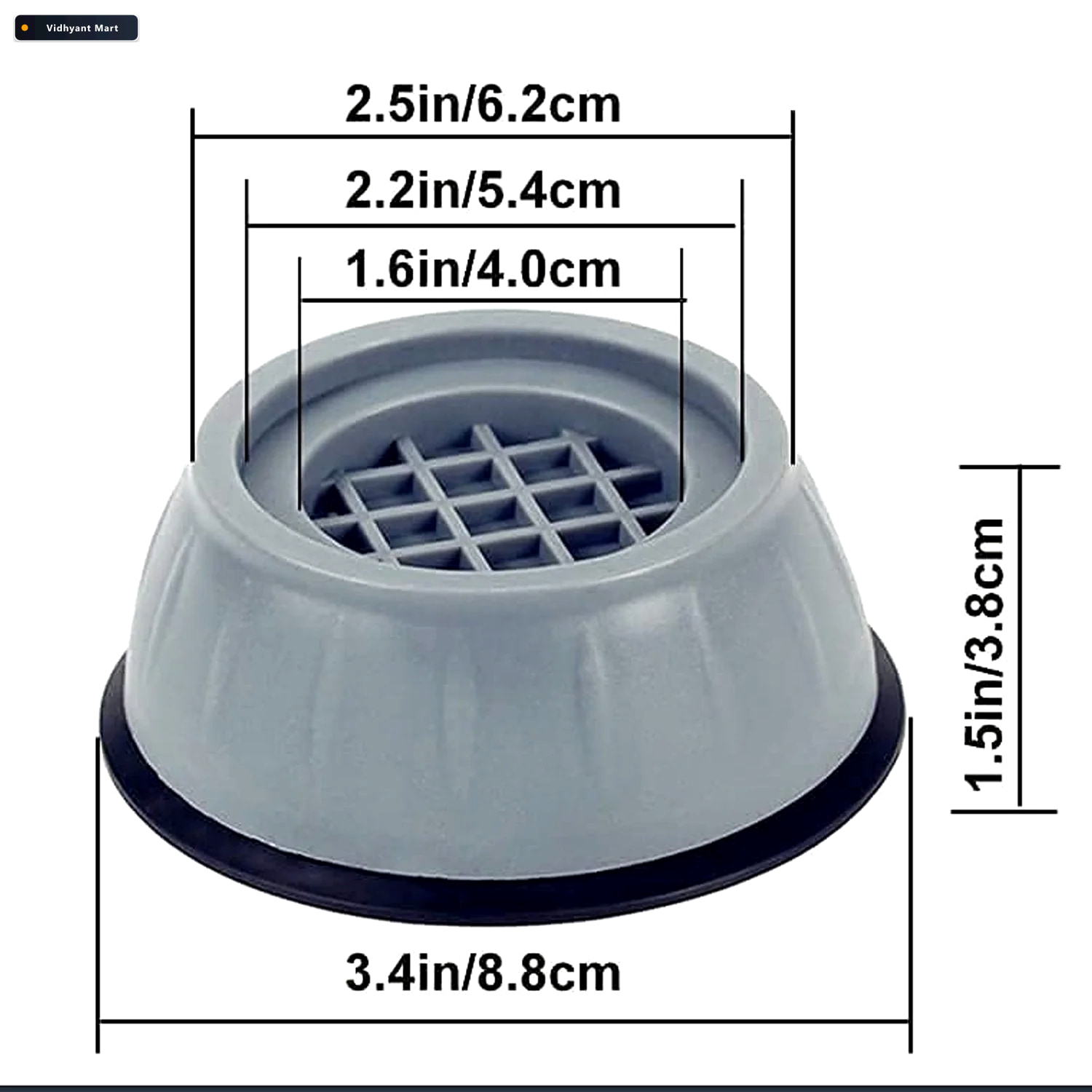 Vidhyant Mart Anti Vibration Pads Washer Dryer Stabilizers Glimm 4