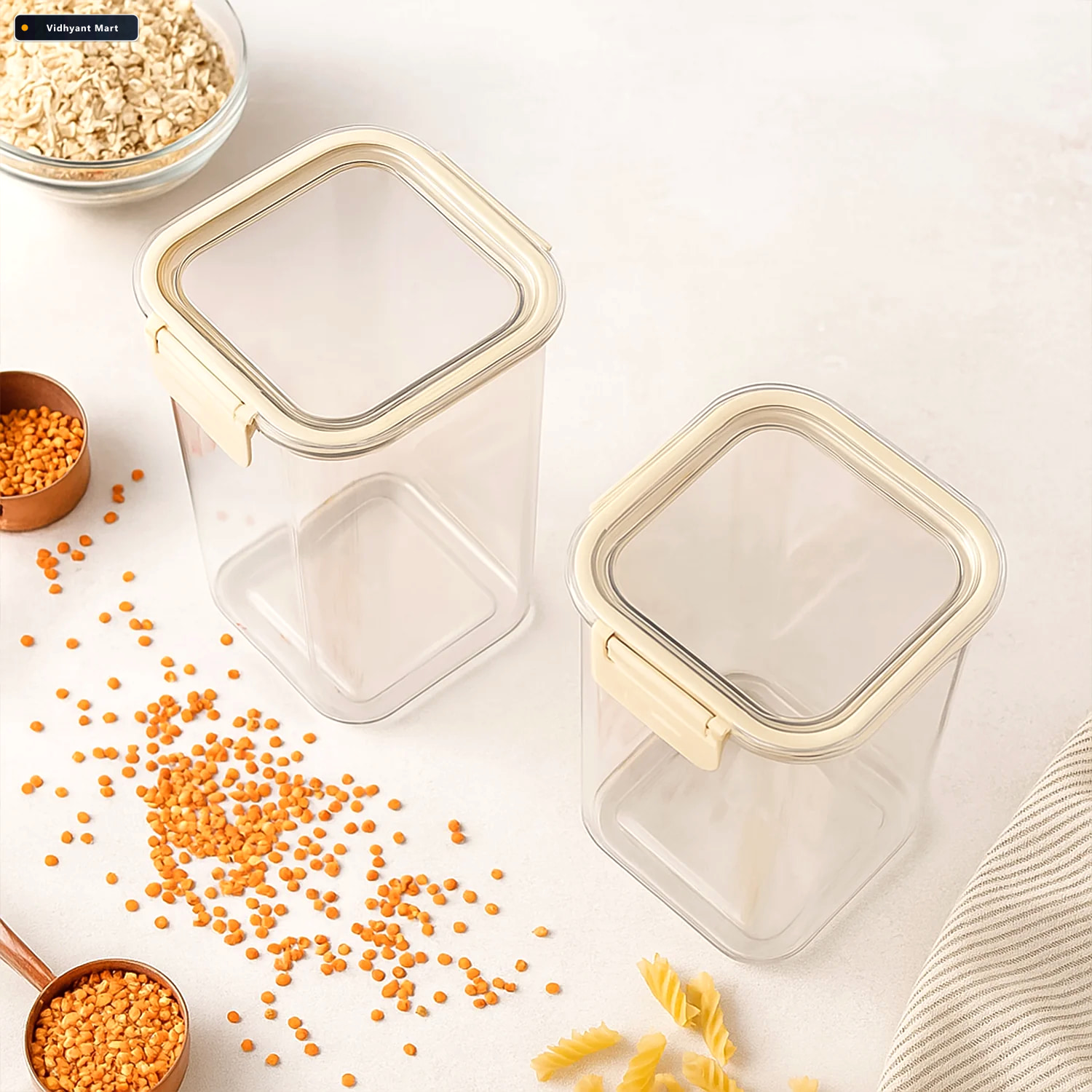 Vidhyant Mart Apex Airtight Kitchen Storage Containers Set Of 2 3