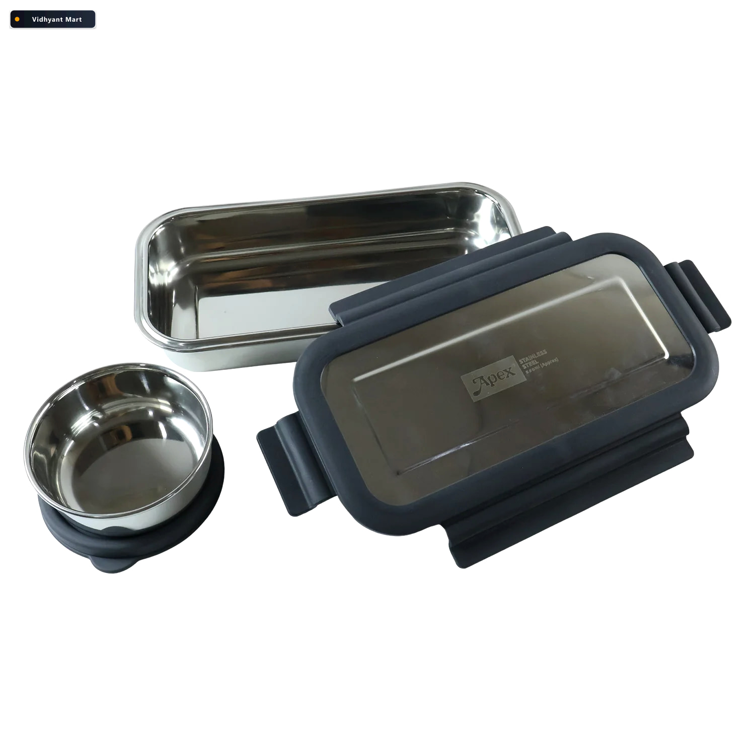 Vidhyant Mart Apex Flexi Stainless Steel Lunch Box Set With Cont 4
