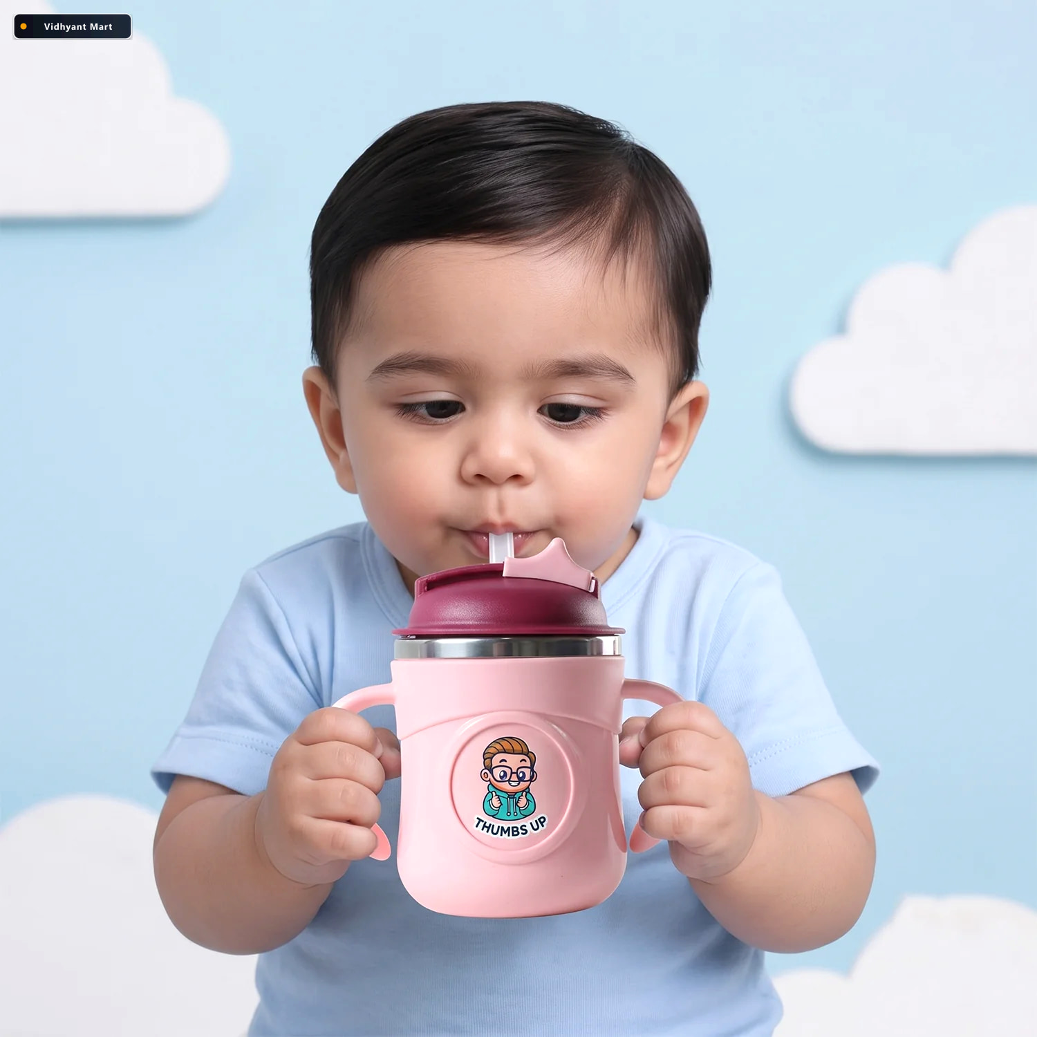 Vidhyant Mart Apex Rio Sipper Cup 250 Ml Kids Straw Bottle With 3