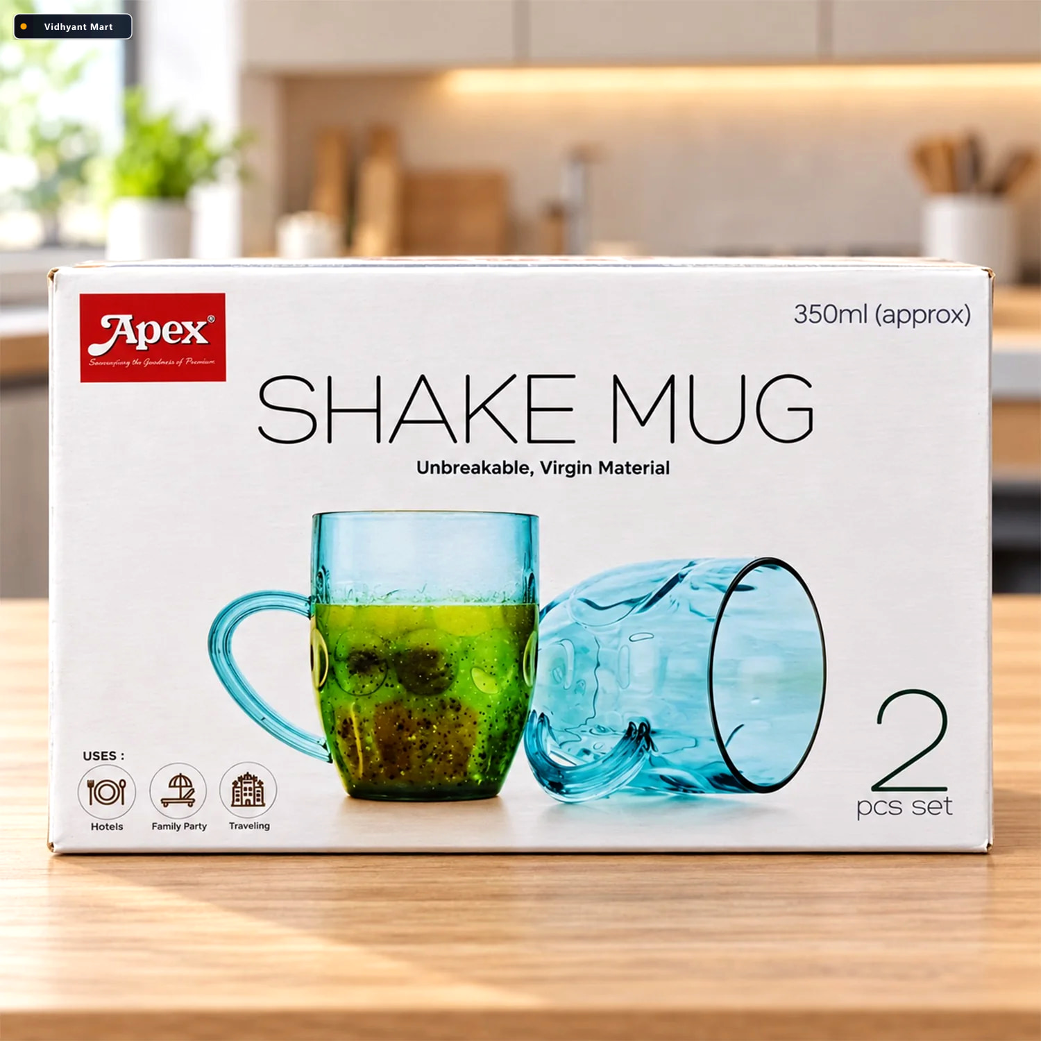 Vidhyant Mart Apex Shake Mug Set For Kitchen Juice Lassi And Sha 1