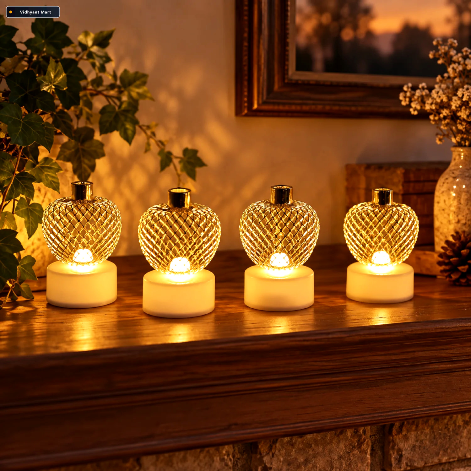 Vidhyant Mart Apple Led Tealight Candles Flameless Festive Glow 1