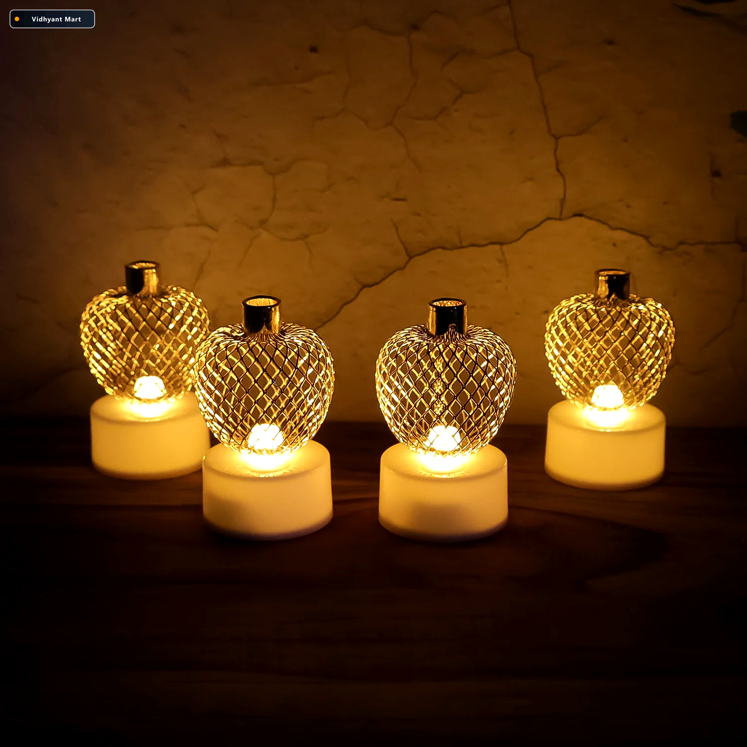 Vidhyant Mart Apple Led Tealight Candles Flameless Festive Glow 2