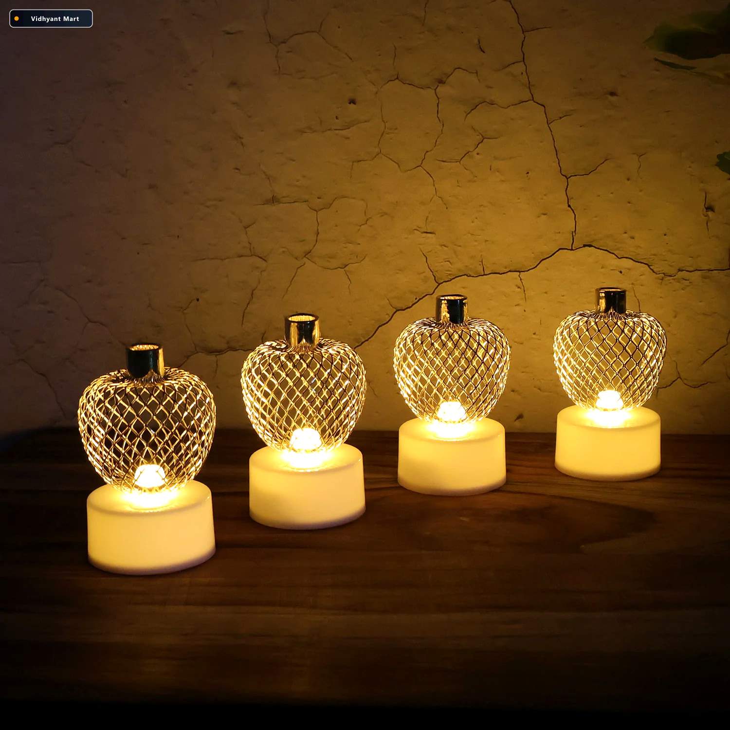 Vidhyant Mart Apple Led Tealight Candles Flameless Festive Glow 3
