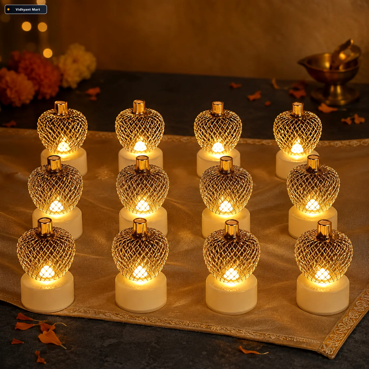 Vidhyant Mart Apple Shape Led Tealight Candles Flameless Decorat 2