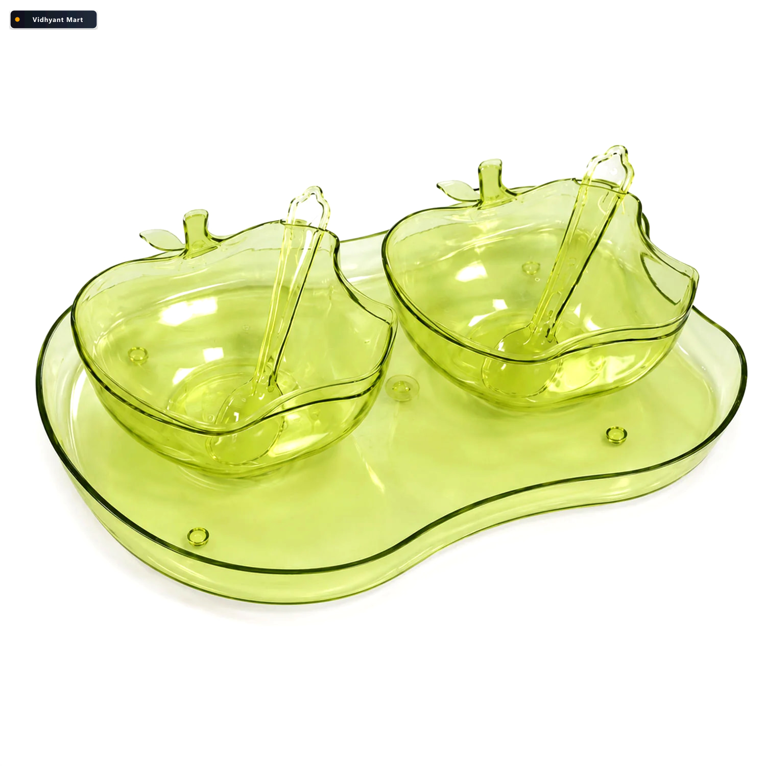 Vidhyant Mart Apple Shape Serving Set 2pc Dinnerware Indo Glow 2