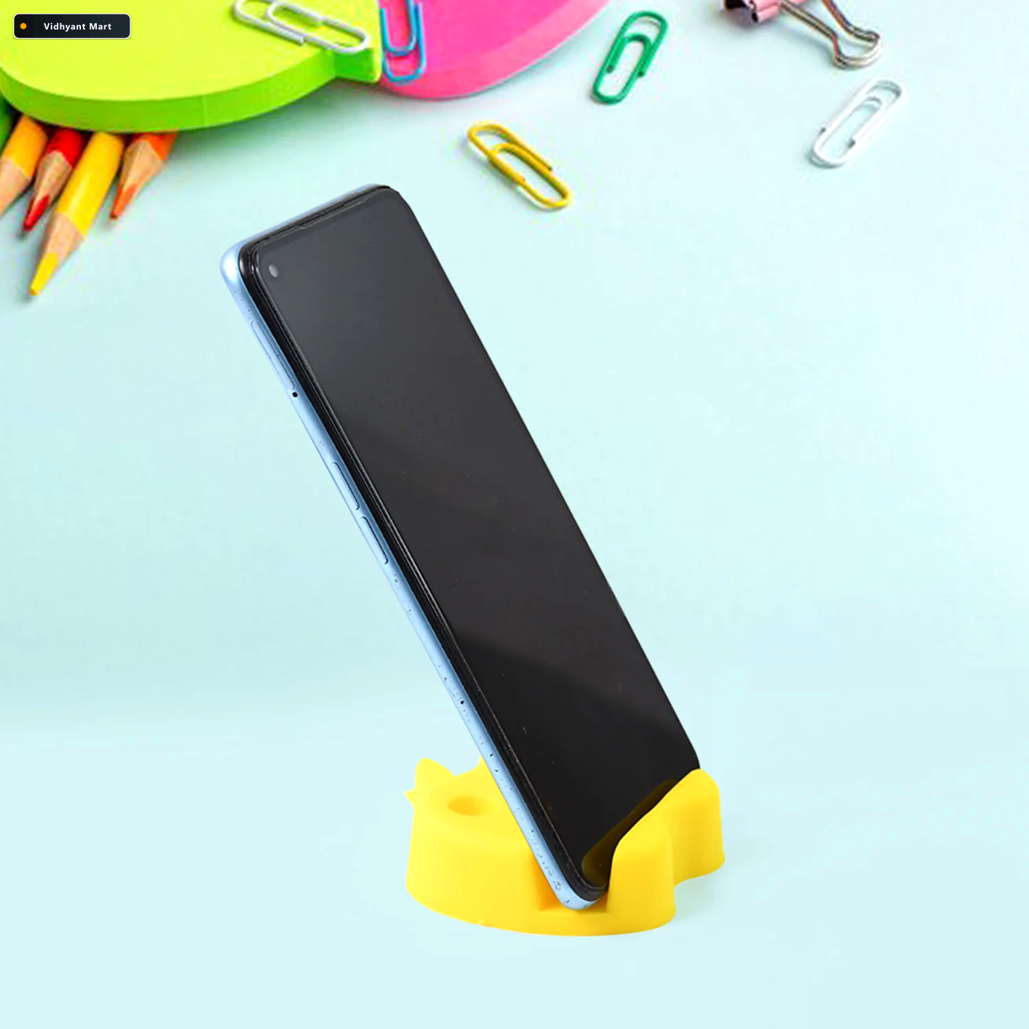 Vidhyant Mart Apple Shaped Mobile Stand With Pen Holder Dual Fun 3
