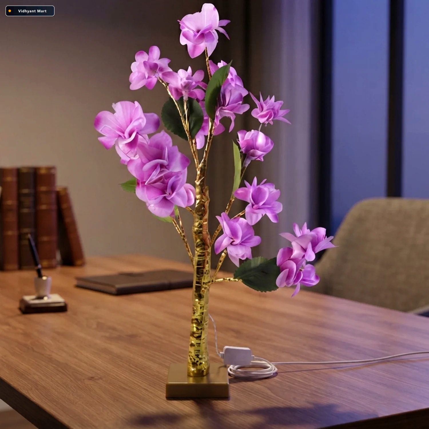 Vidhyant Mart Artificial Flower Led Decorative Lamp For Home Bed 3
