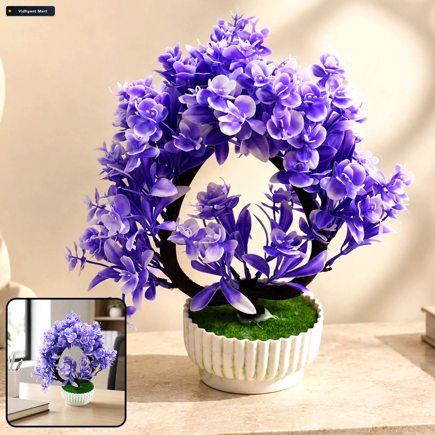 Vidhyant Mart Artificial Flower Plant With Pot Home Office Decor 1