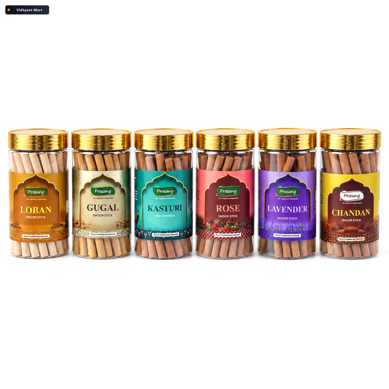 Vidhyant Mart Assorted Fragrance Dhoop Sticks Jar Combo For Dail 4