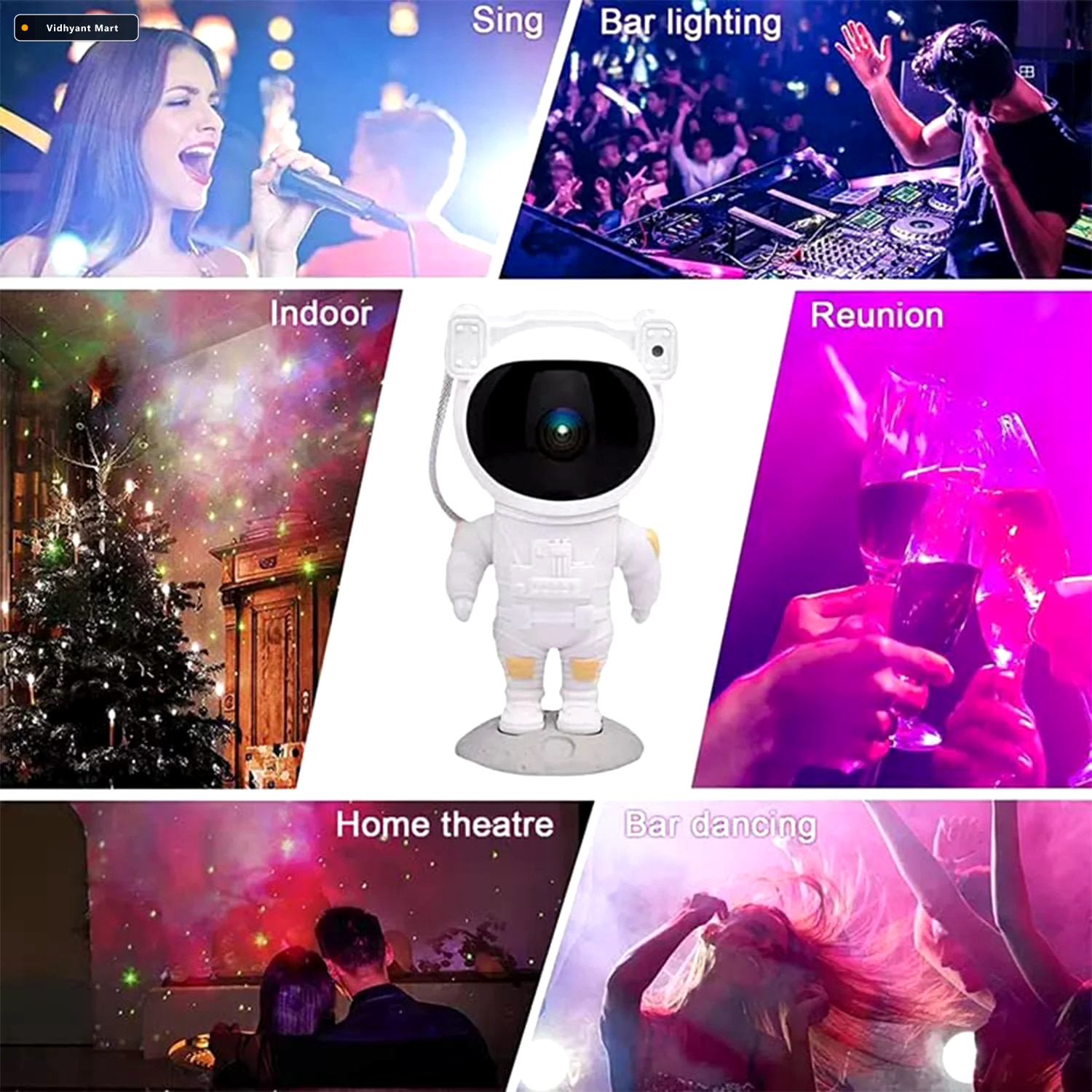 Vidhyant Mart Astronaut Galaxy Projector Starry Night Lamp Play 4