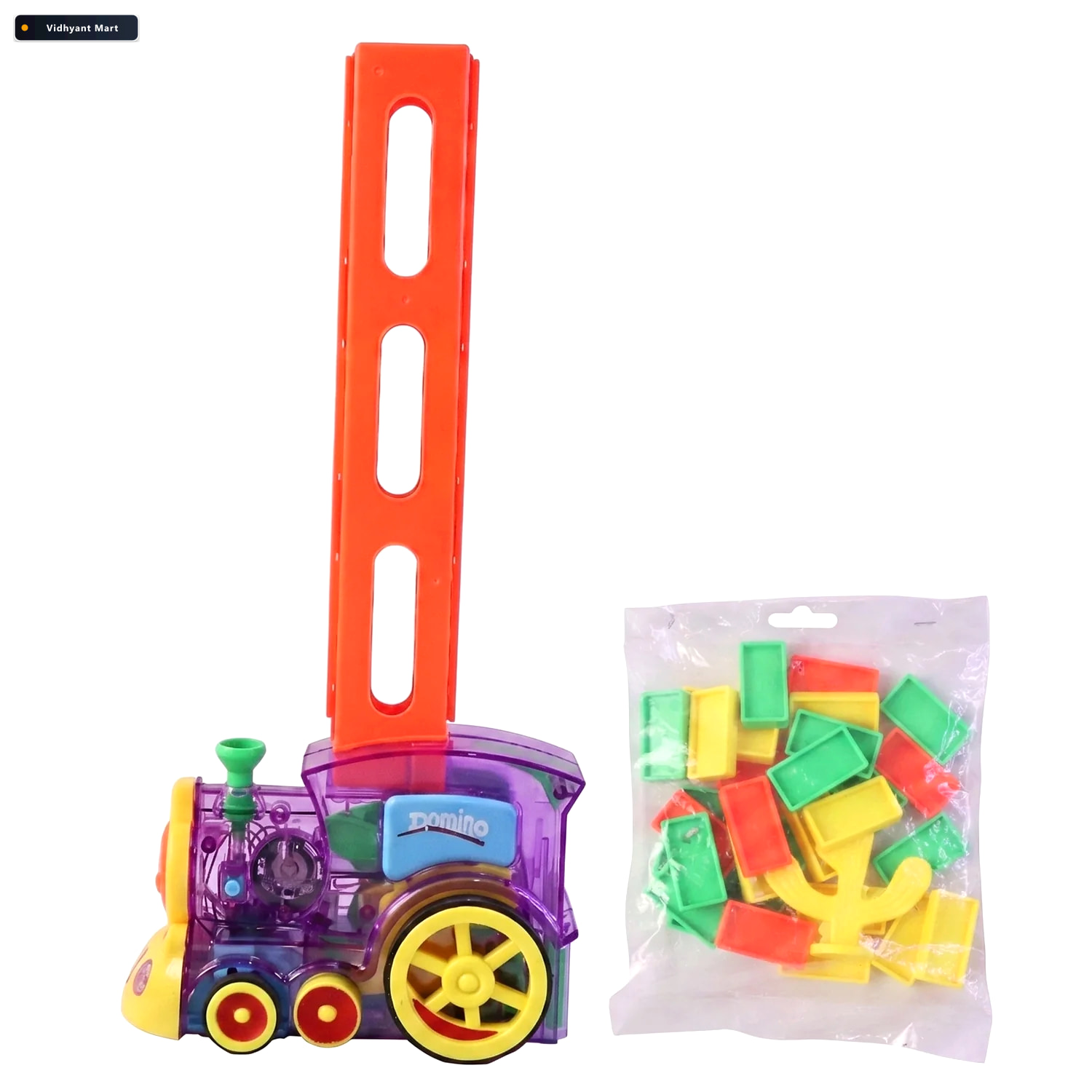 Vidhyant Mart Automatic Domino Laying Train Engine Toy With Ligh 4